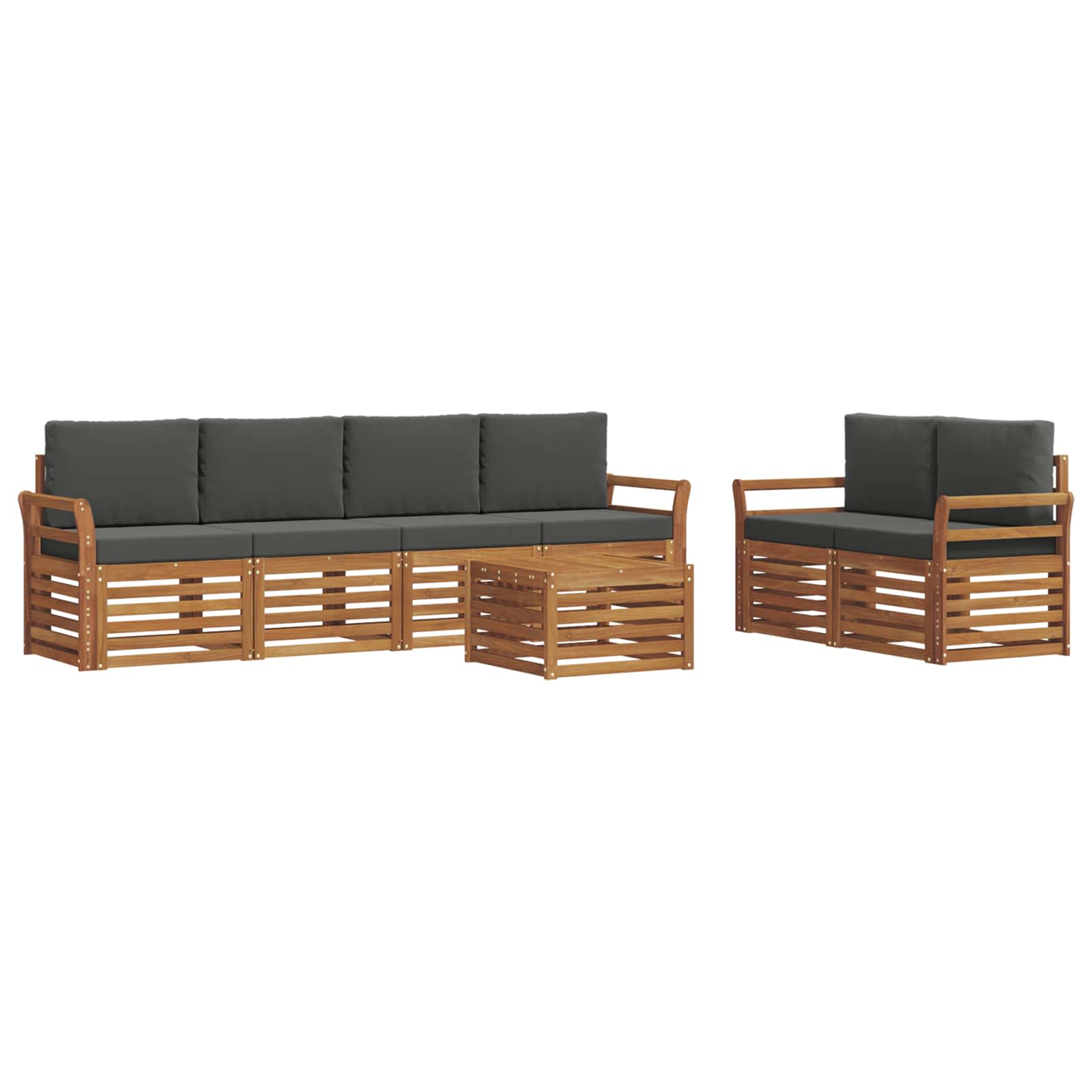 Ensemble de canapés d'extérieur 7 pcs Naturel et Anthracite - XIOS