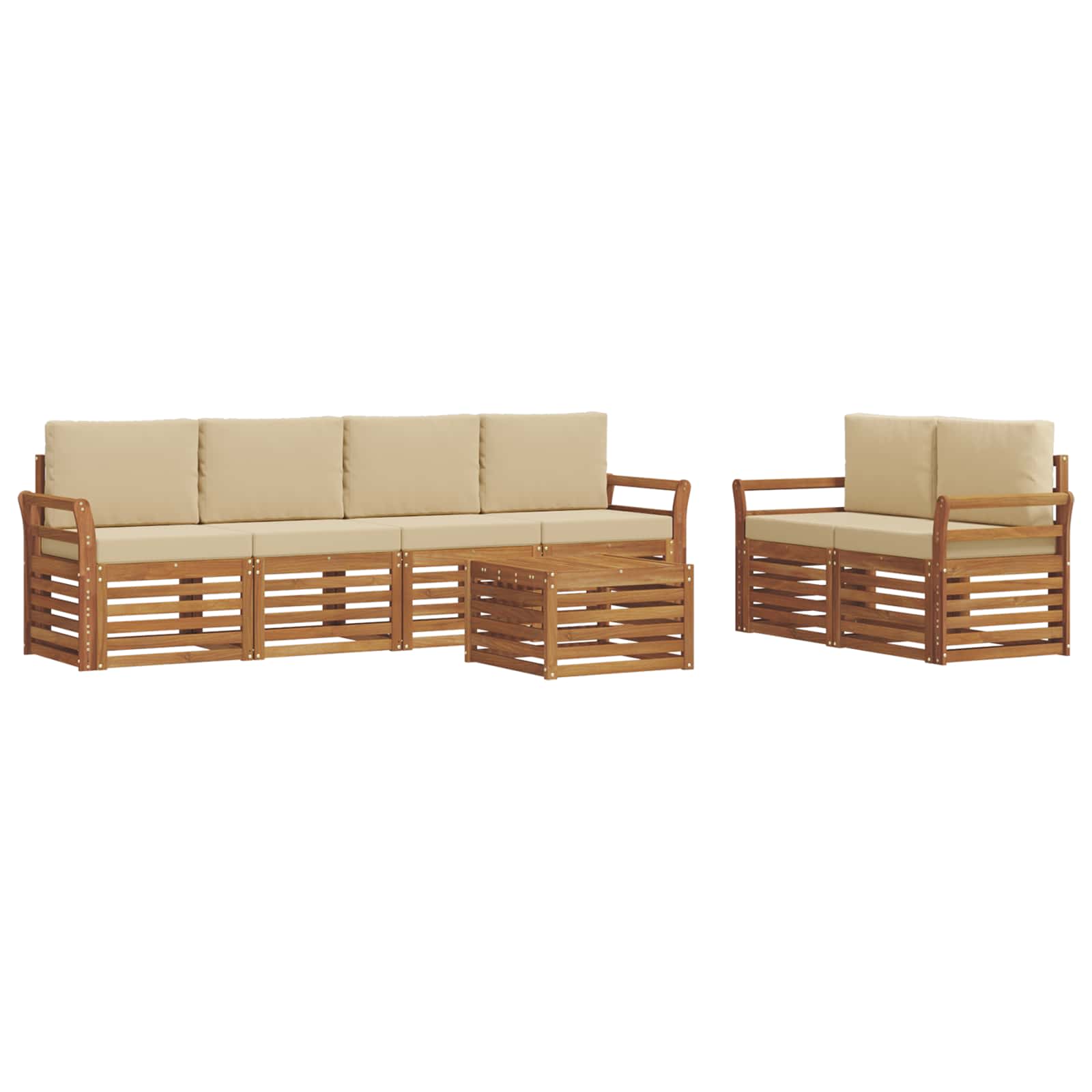 Ensemble de canapés d'extérieur 7 pcs Naturel et Beige - XIOS