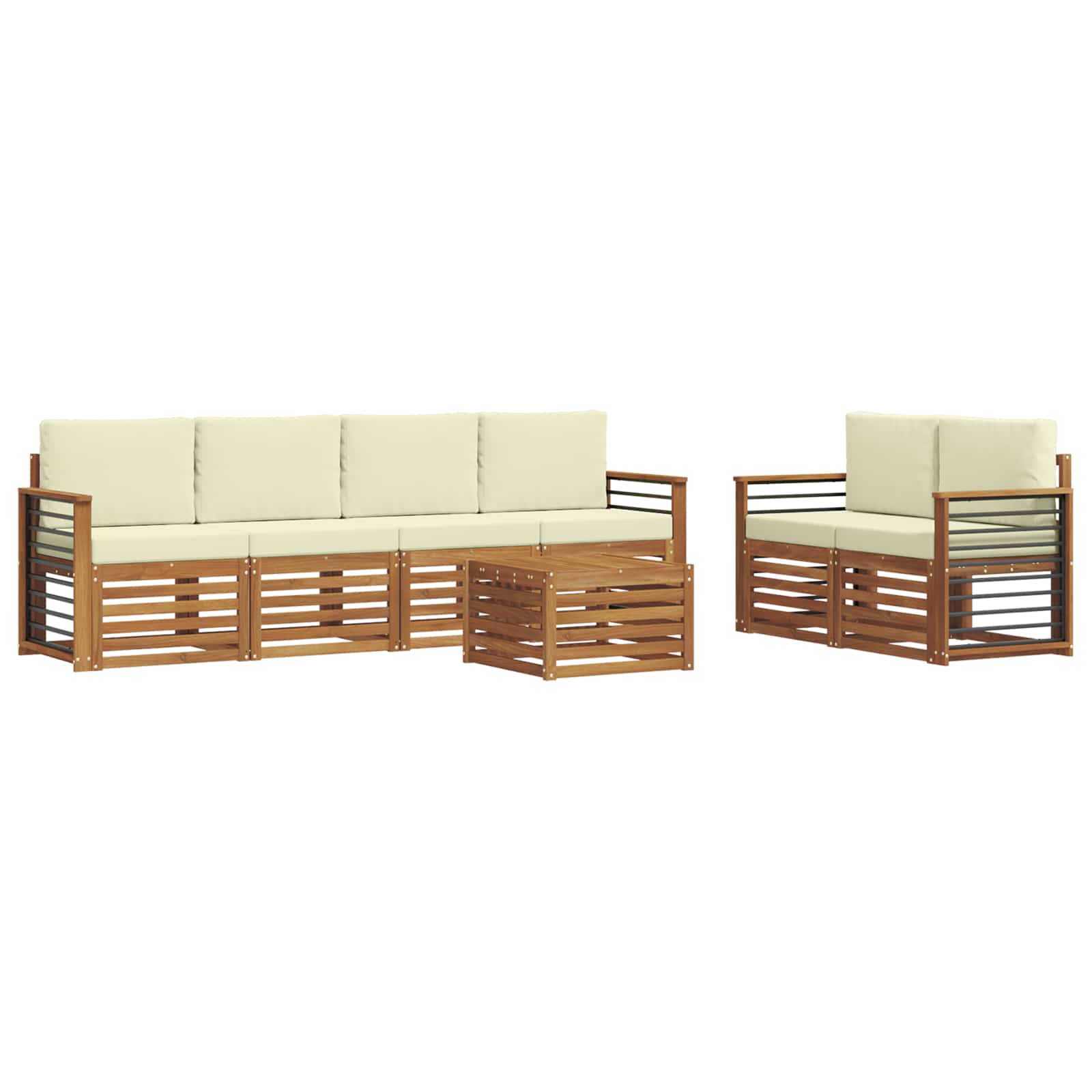 Ensemble de canapés d'extérieur 7 pcs Naturel et Crème - XIOS