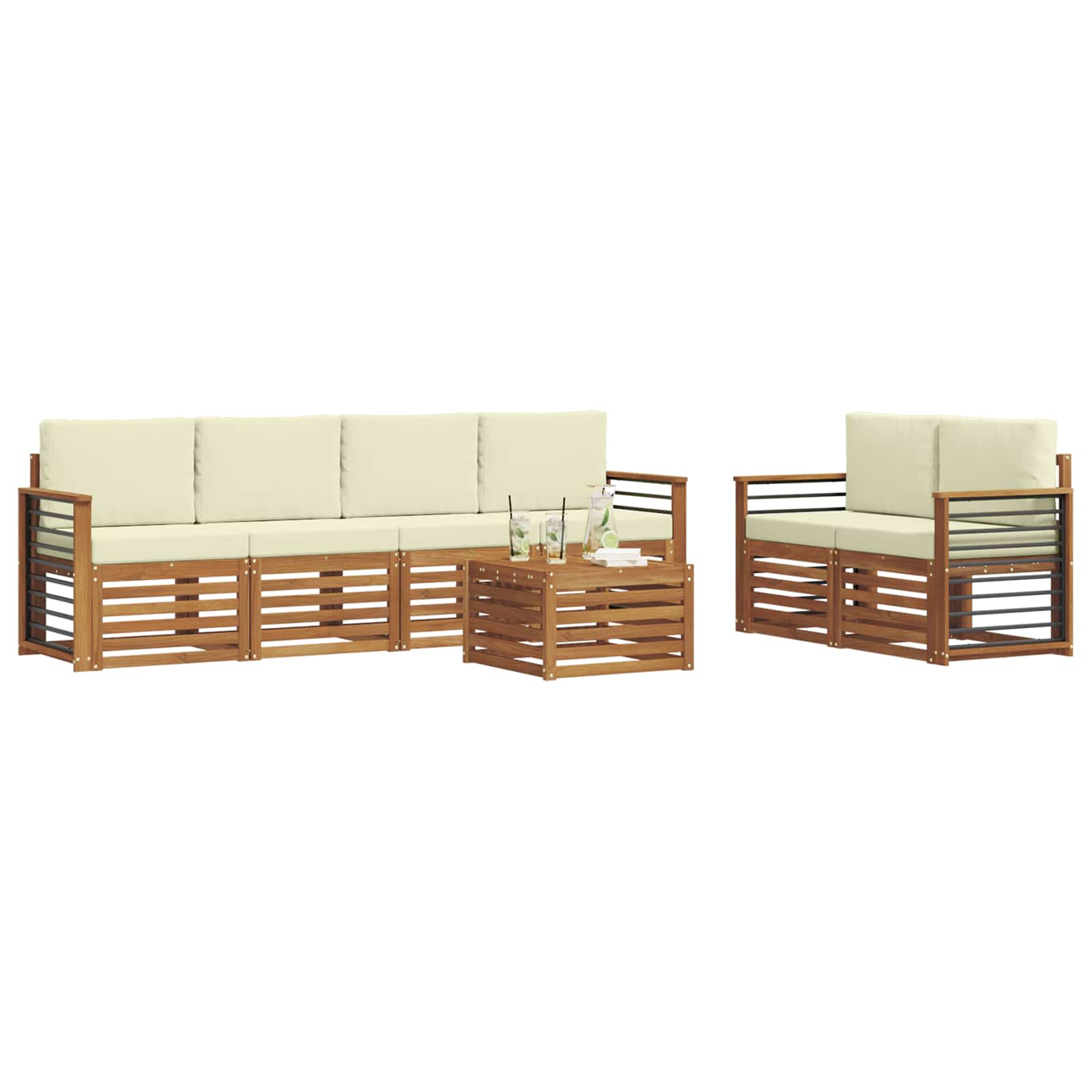 Ensemble de canapés d'extérieur 7 pcs Naturel et Crème - XIOS