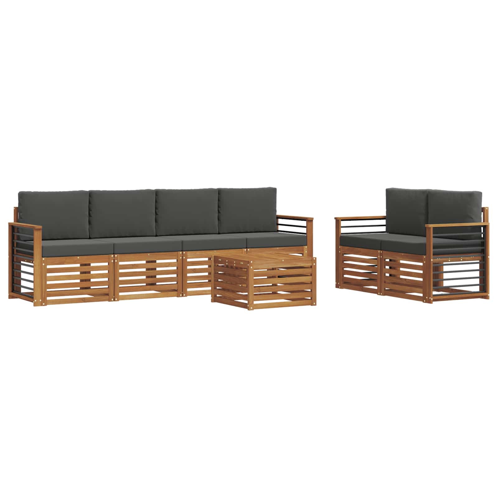Ensemble de canapés d'extérieur 7 pcs Naturel et Anthracite - XIOS