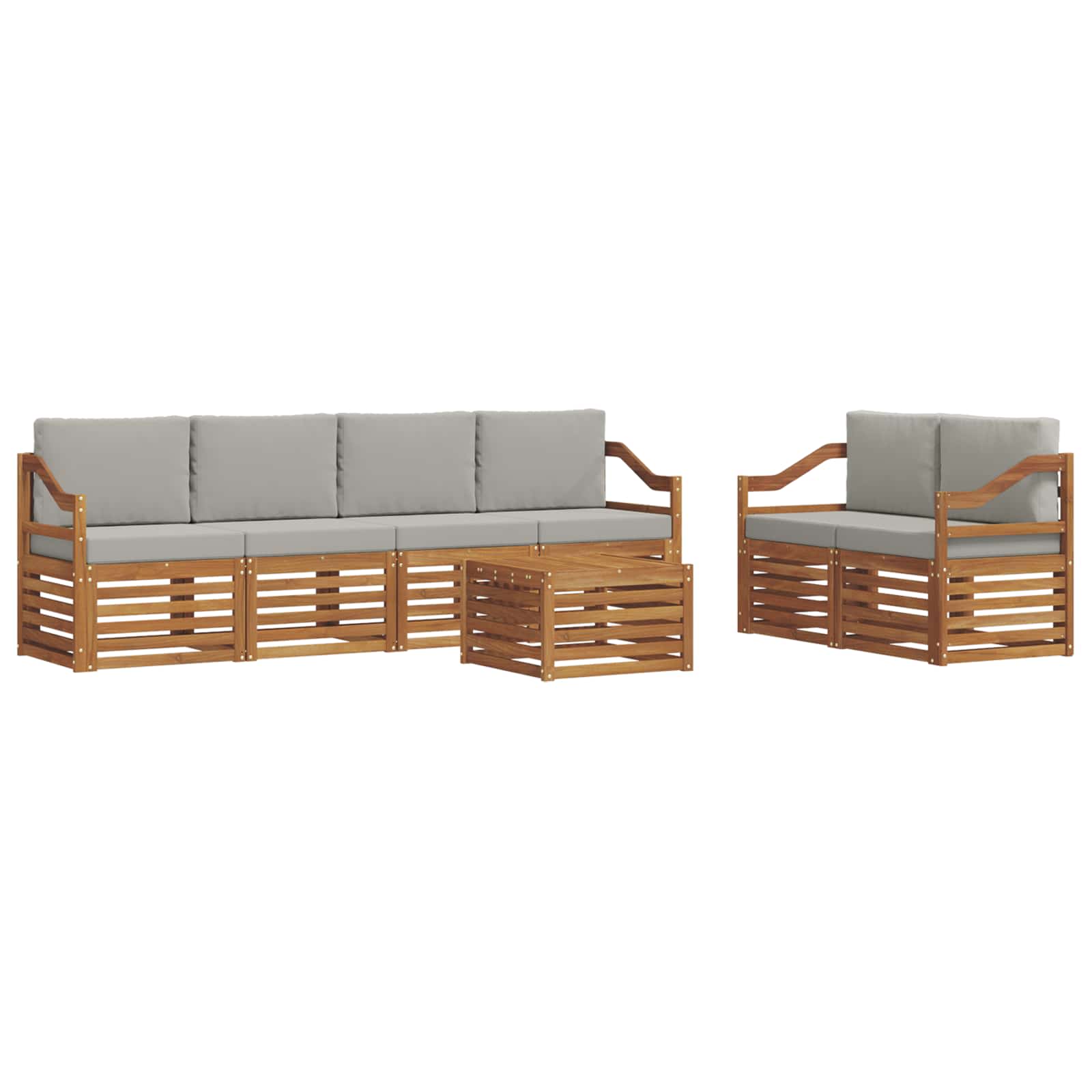 Ensemble de canapés d'extérieur 7 pcs Gris Naturel et Clair
