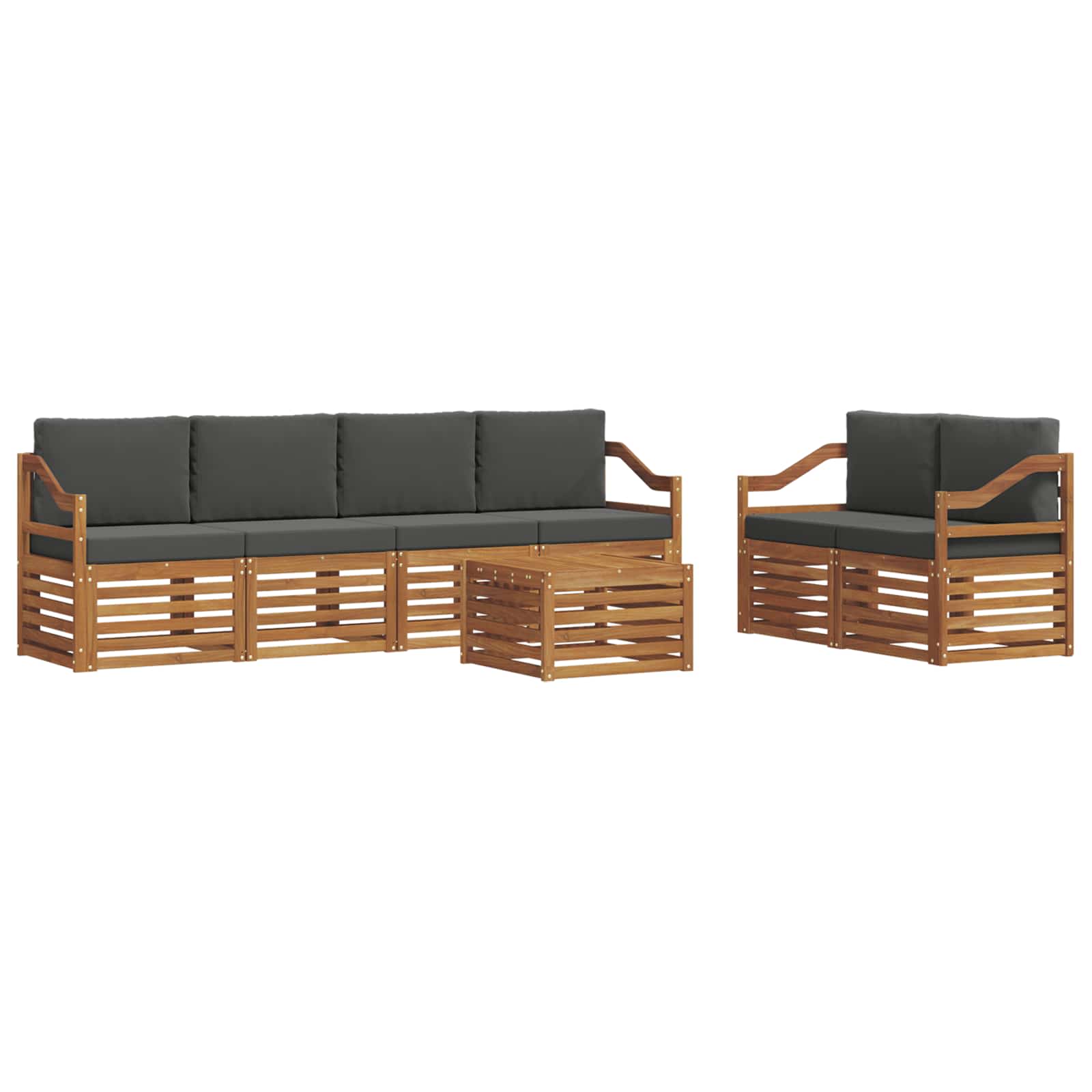 Ensemble de canapés d'extérieur 7 pcs Naturel et Anthracite - XIOS