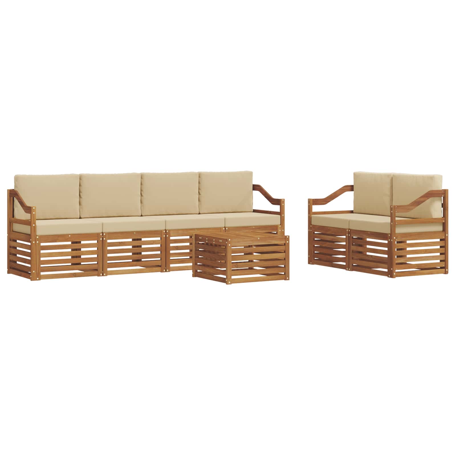Ensemble de canapés d'extérieur 7 pcs Naturel et Beige - XIOS