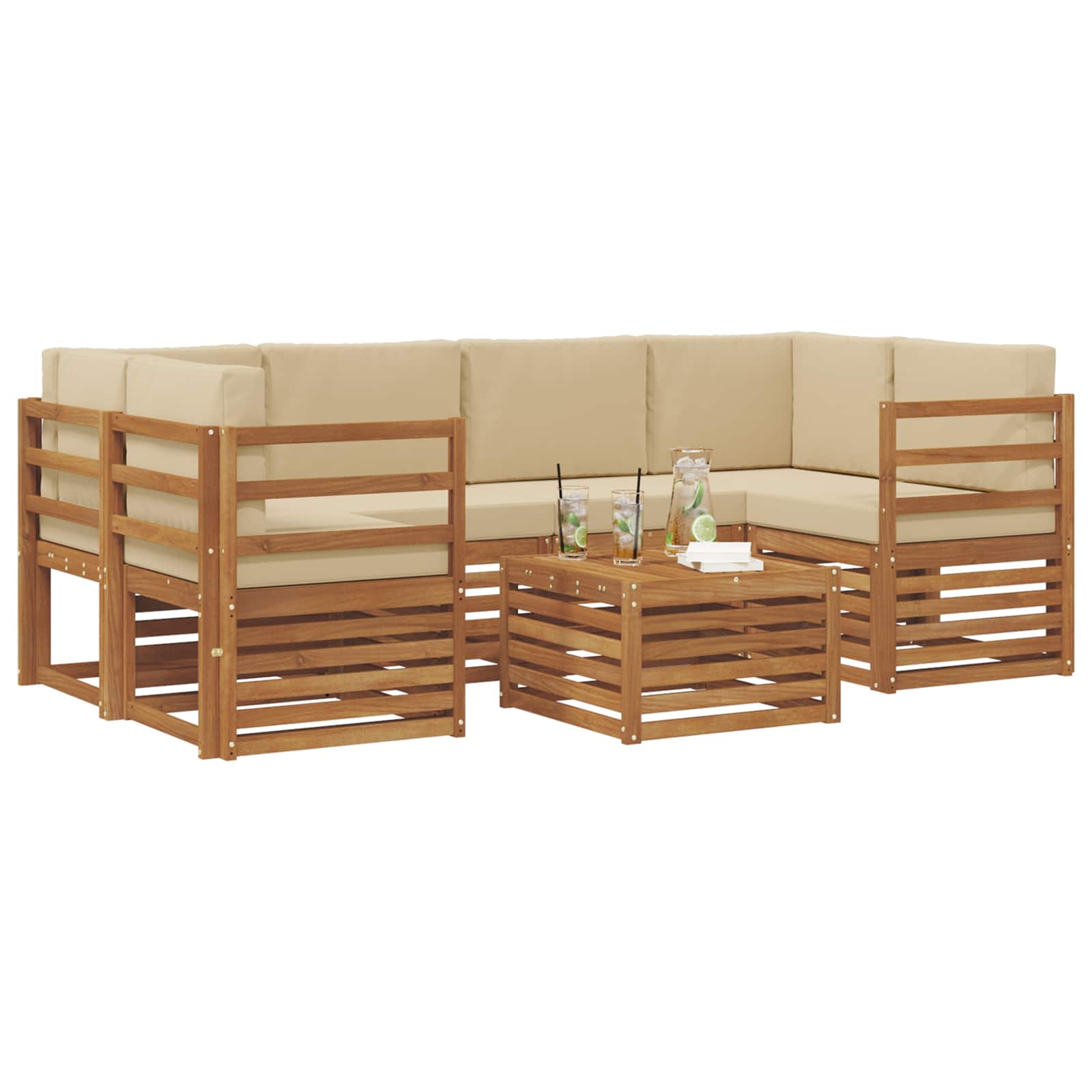 Ensemble de canapés d'extérieur 7 pcs Naturel et Beige - XIOS