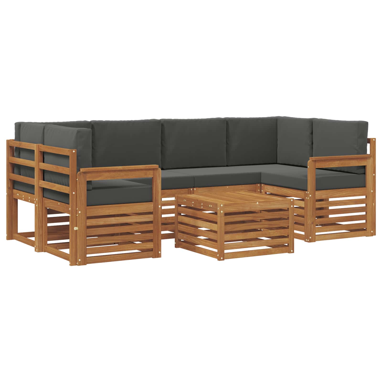 Ensemble de canapés d'extérieur 7 pcs Naturel et Anthracite - XIOS
