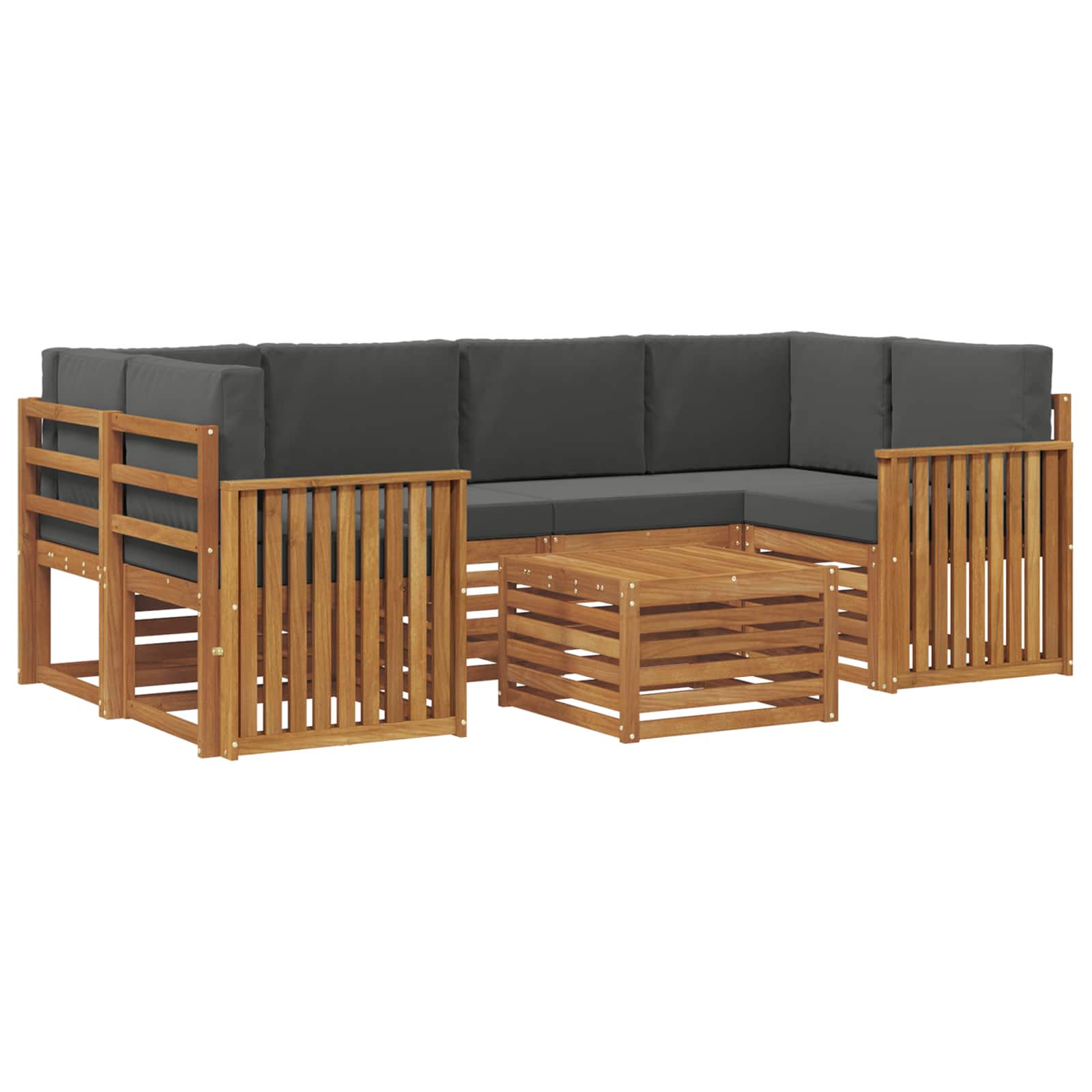 Ensemble de canapés d'extérieur 7 pcs Naturel et Anthracite - XIOS