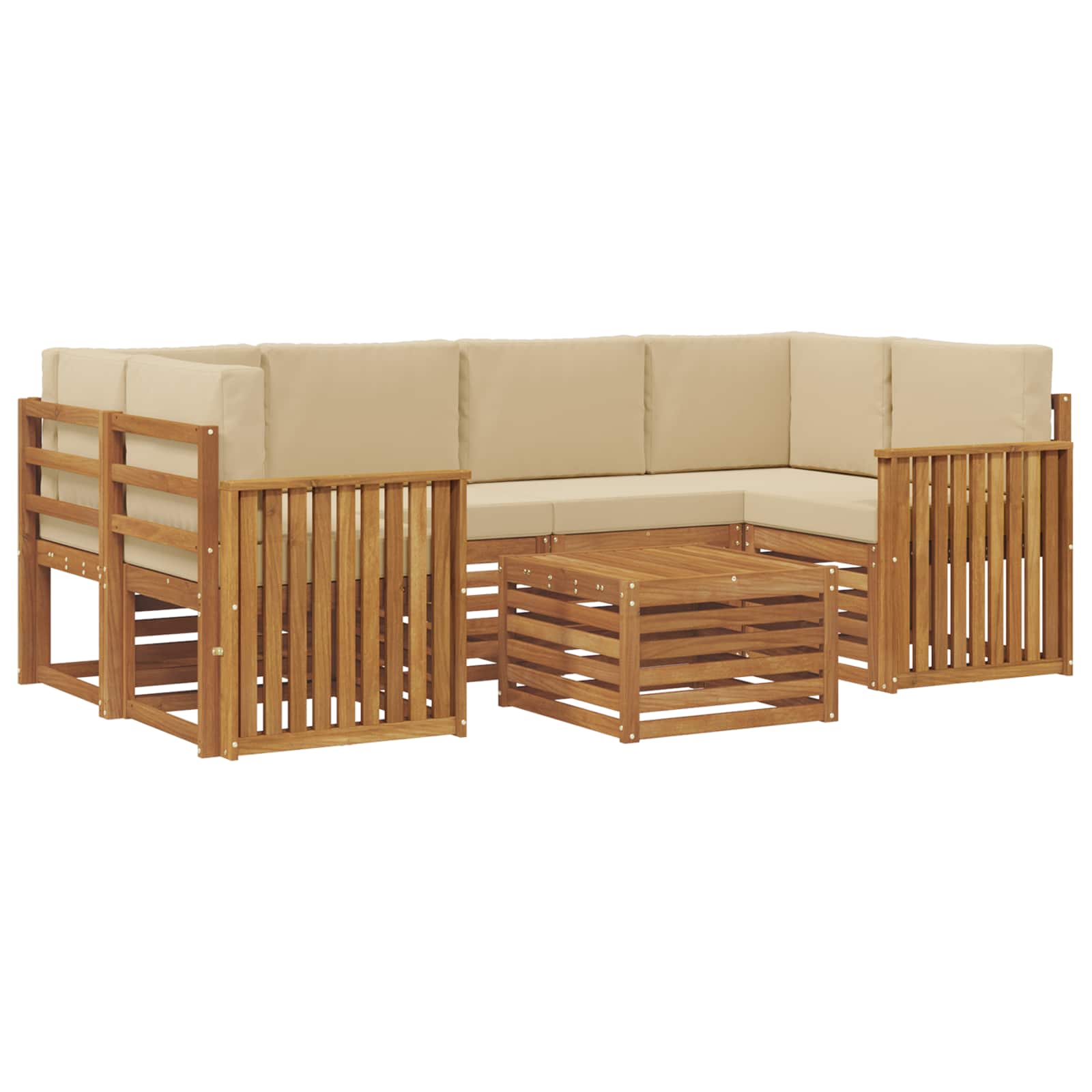 Ensemble de canapés d'extérieur 7 pcs Naturel et Beige - XIOS