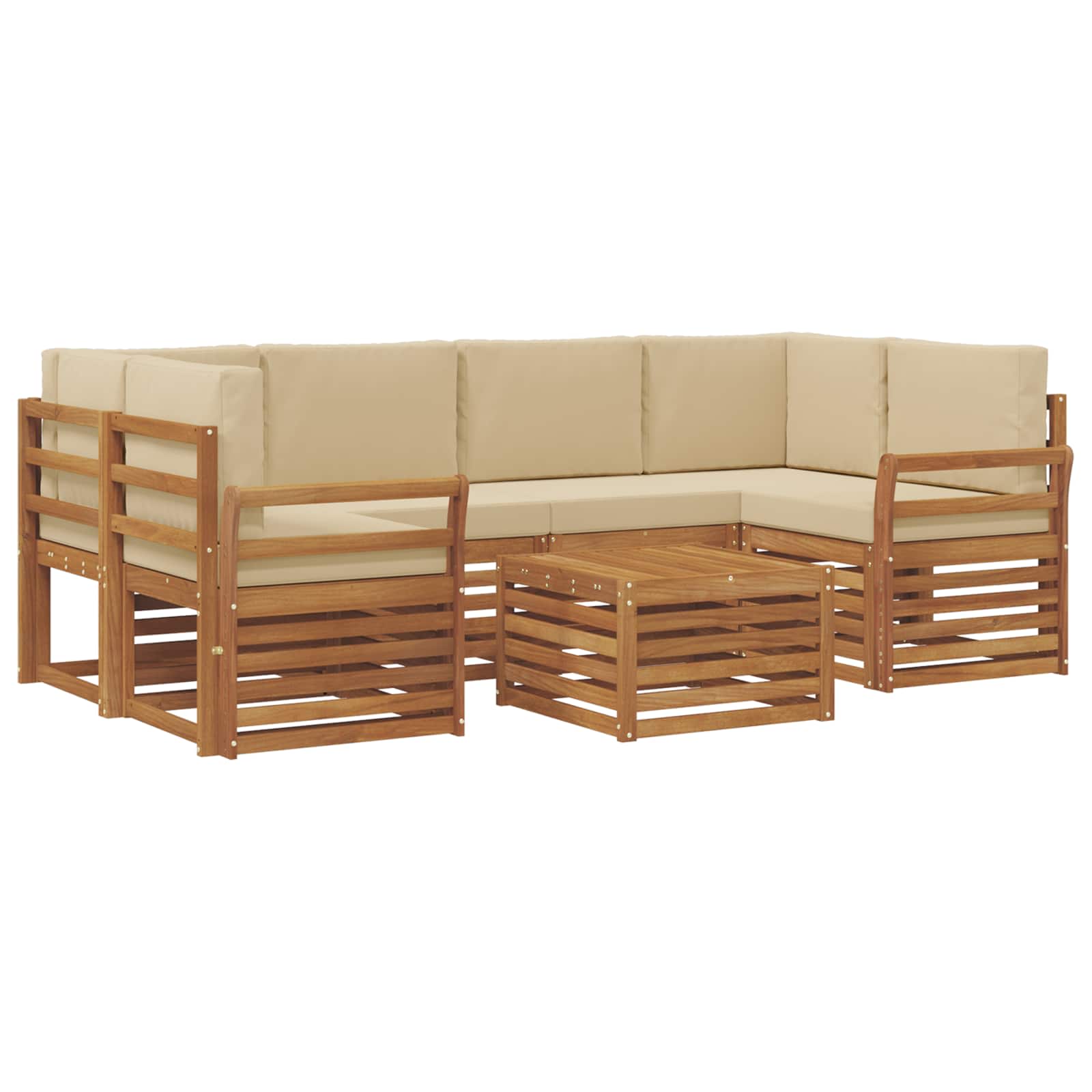 Ensemble de canapés d'extérieur 7 pcs Naturel et Beige - XIOS