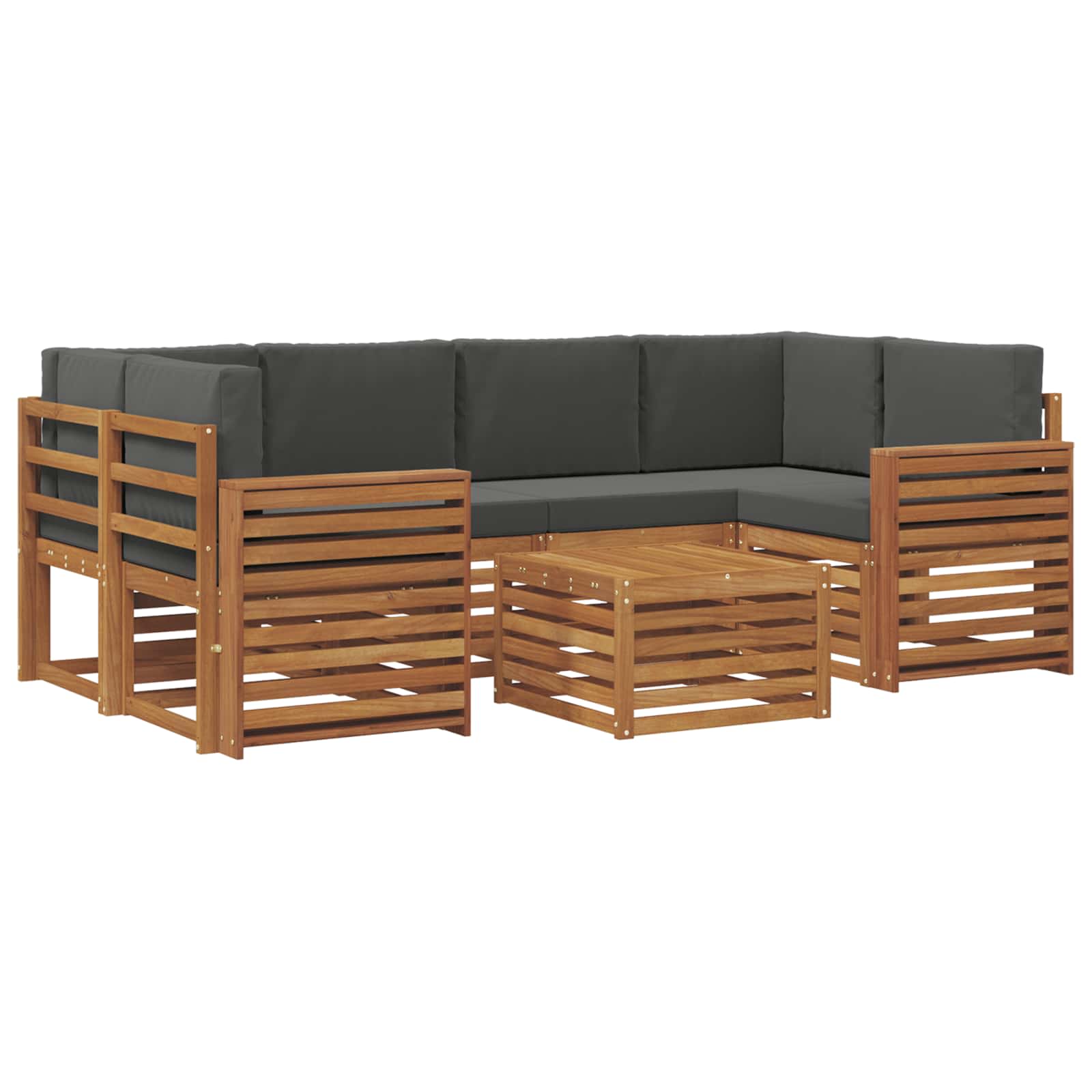 Ensemble de canapés d'extérieur 7 pcs Naturel et Anthracite - XIOS