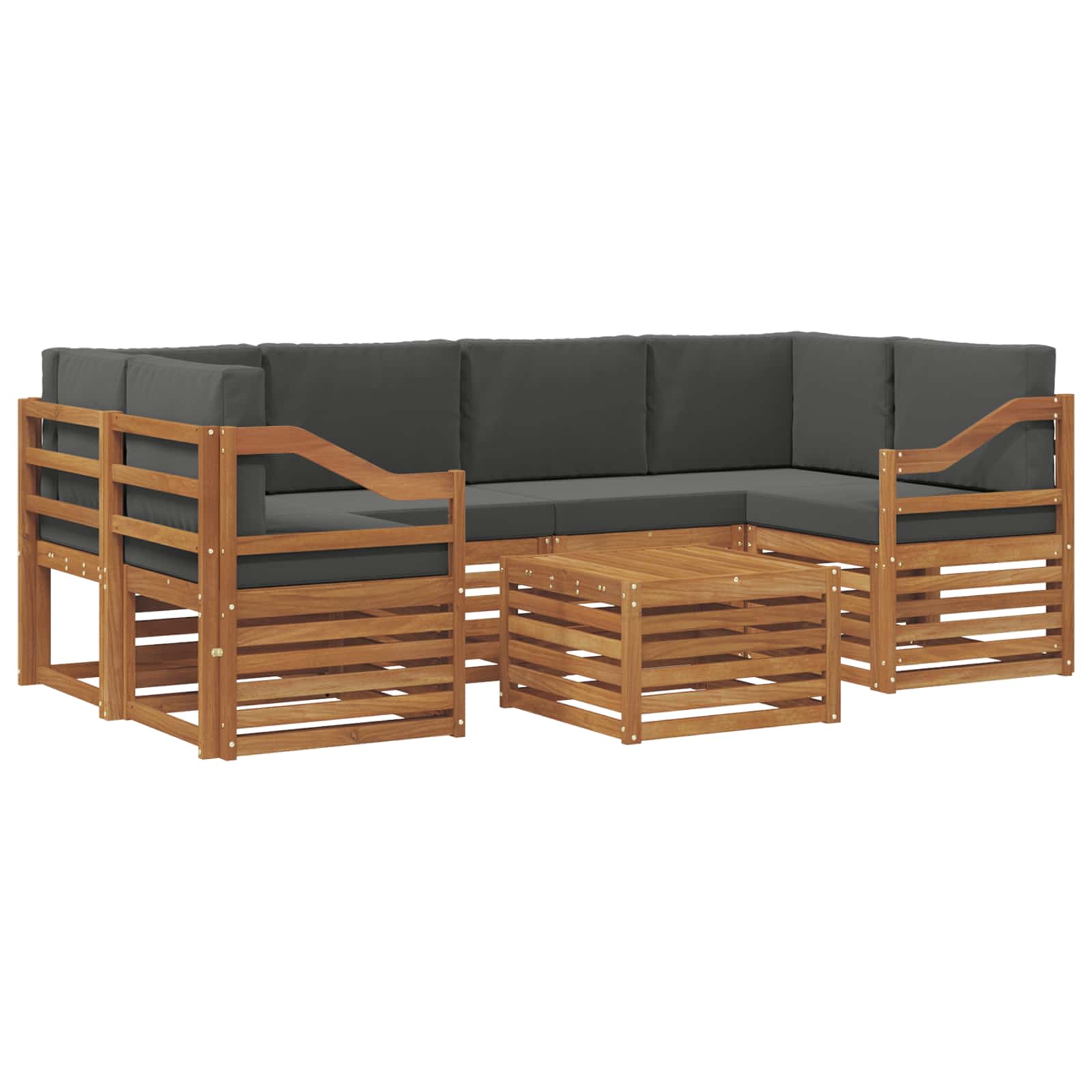 Ensemble de canapés d'extérieur 7 pcs Naturel et Anthracite - XIOS
