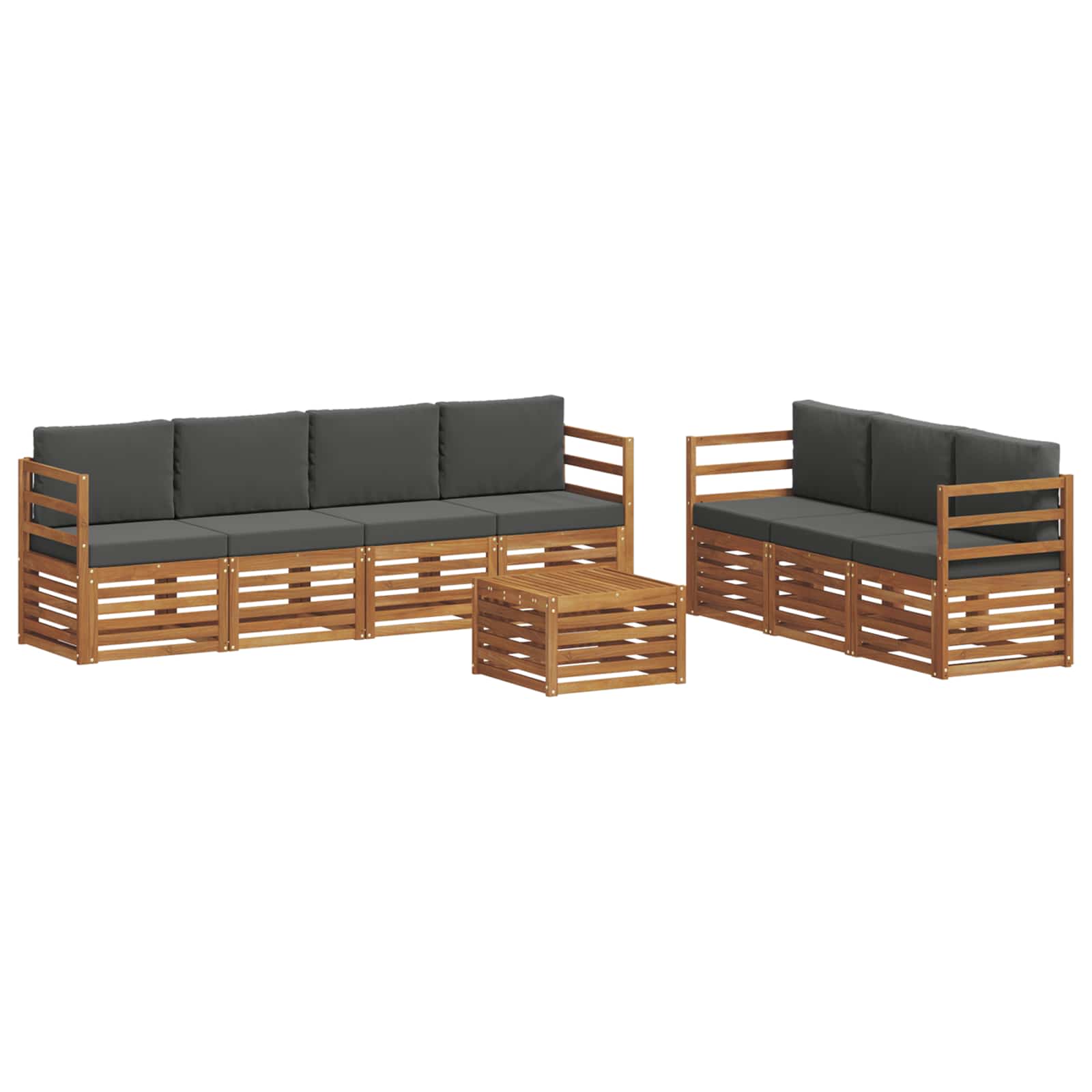 Ensembles de canapés avec coussin 8 pcs Naturel et Anthracite - XIOS