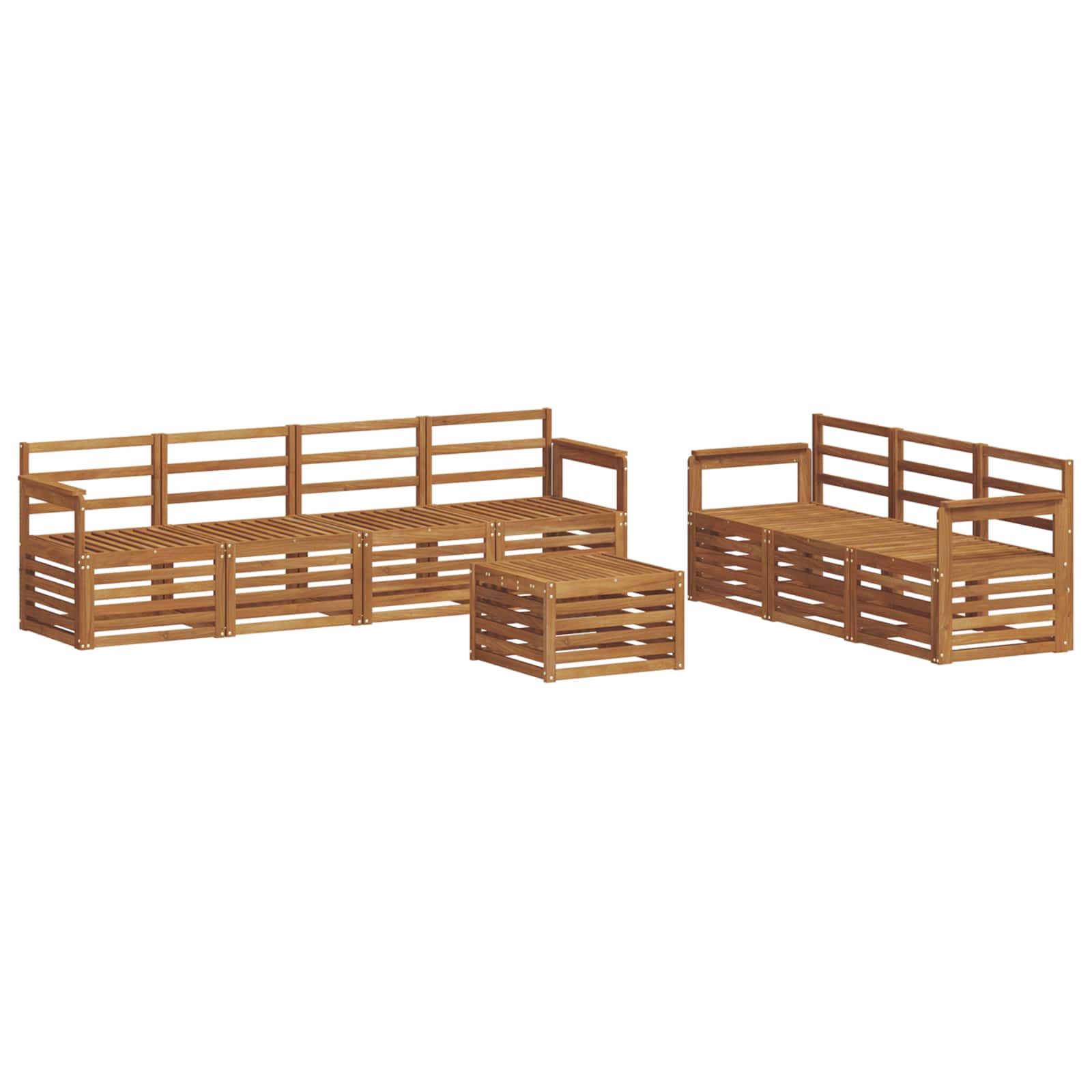 Ensembles de canapés 8 pcs Naturel Bois d'Acacia Massif - XIOS