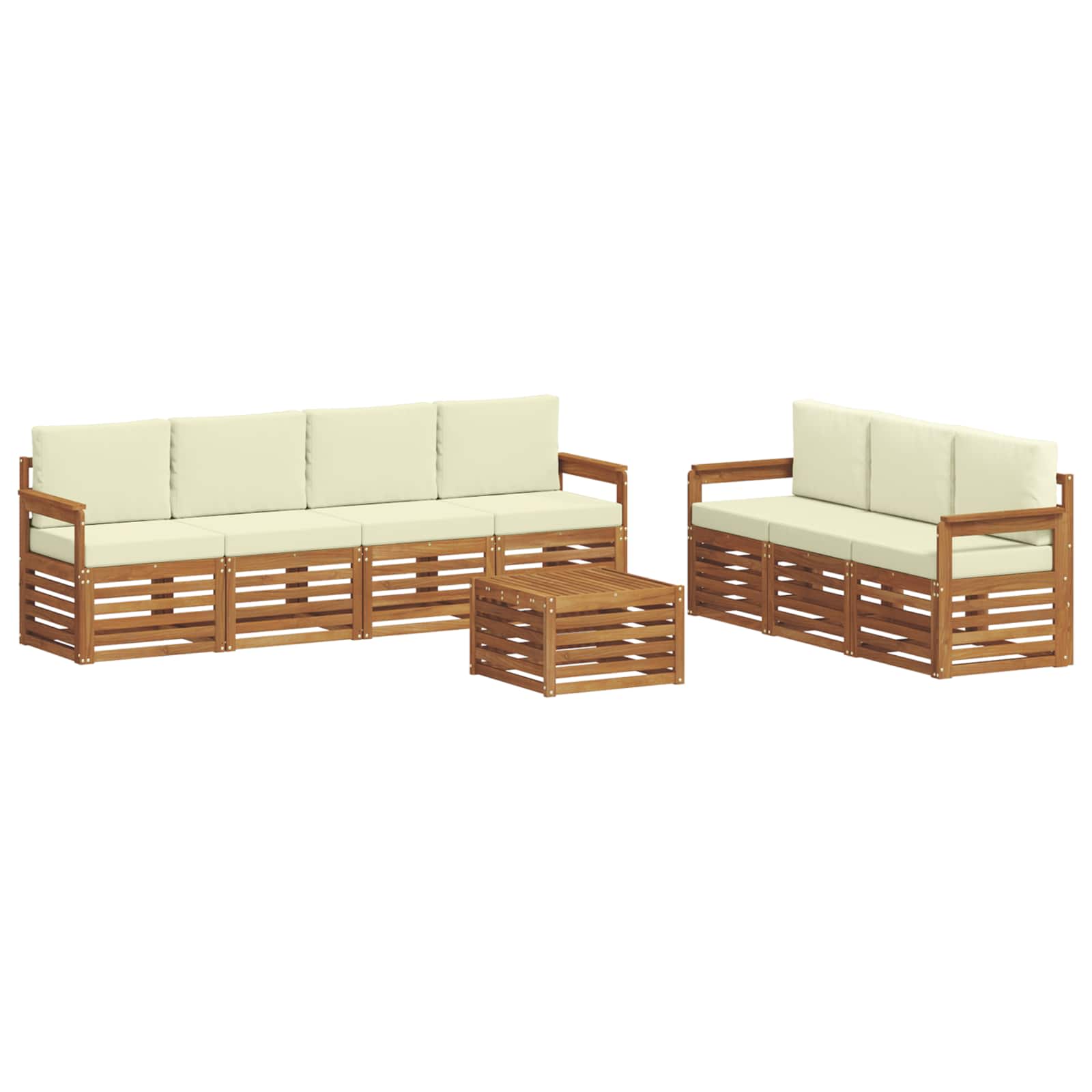 Ensembles de canapés avec coussin 8 pcs Naturel et Crème - XIOS