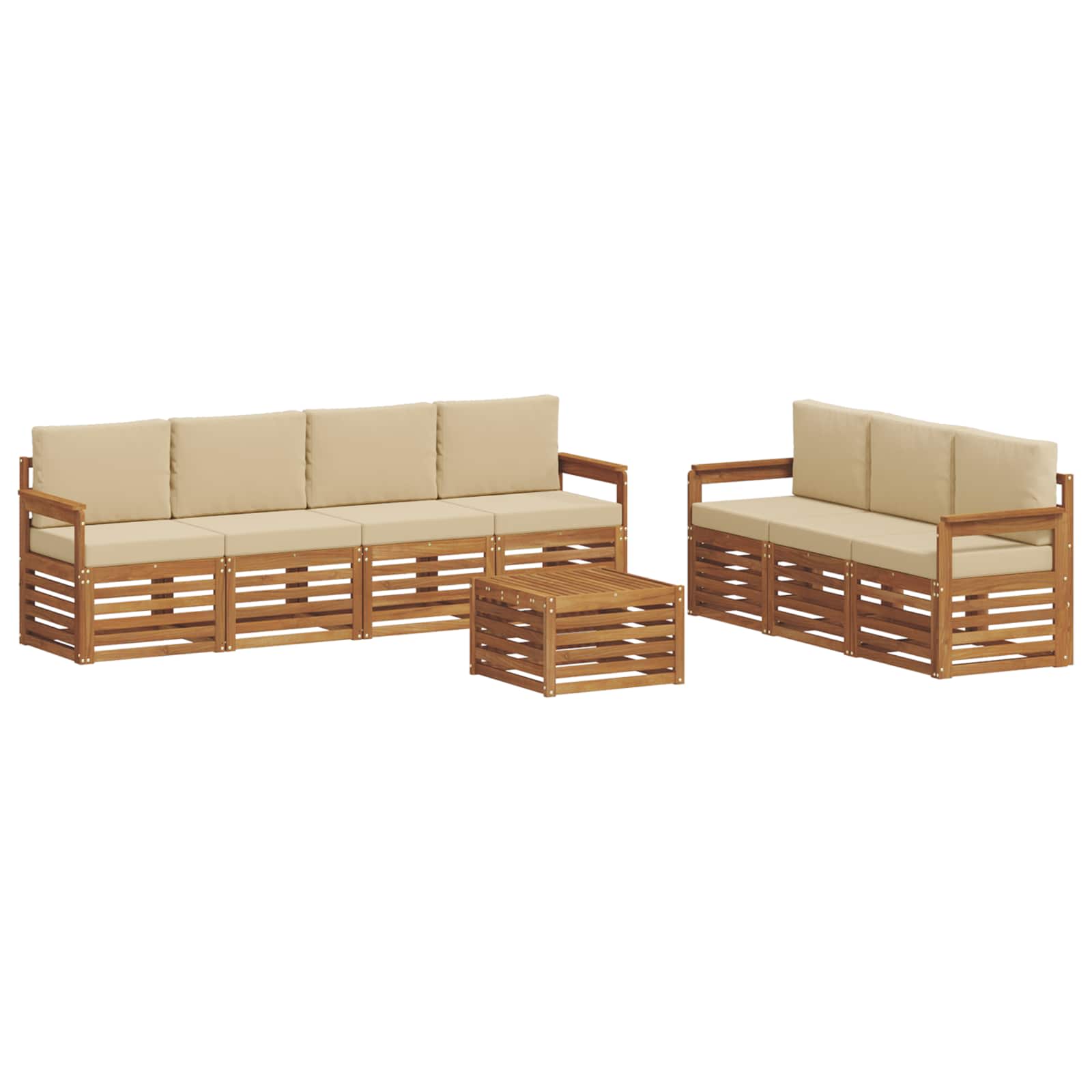 Ensembles de canapés avec coussin 8 pcs Naturel et Beige - XIOS