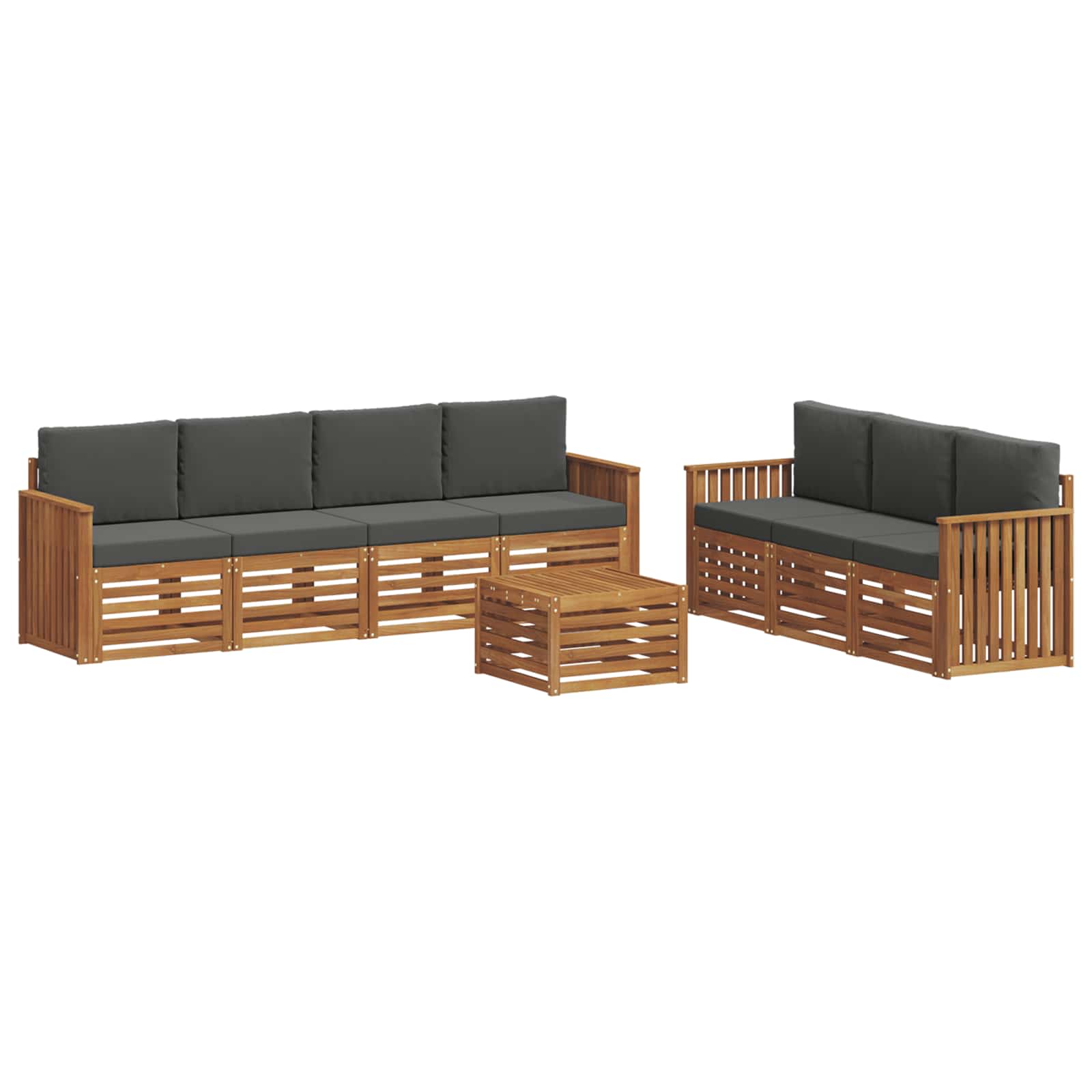 Ensembles de canapés avec coussin 8 pcs Naturel et Anthracite - XIOS