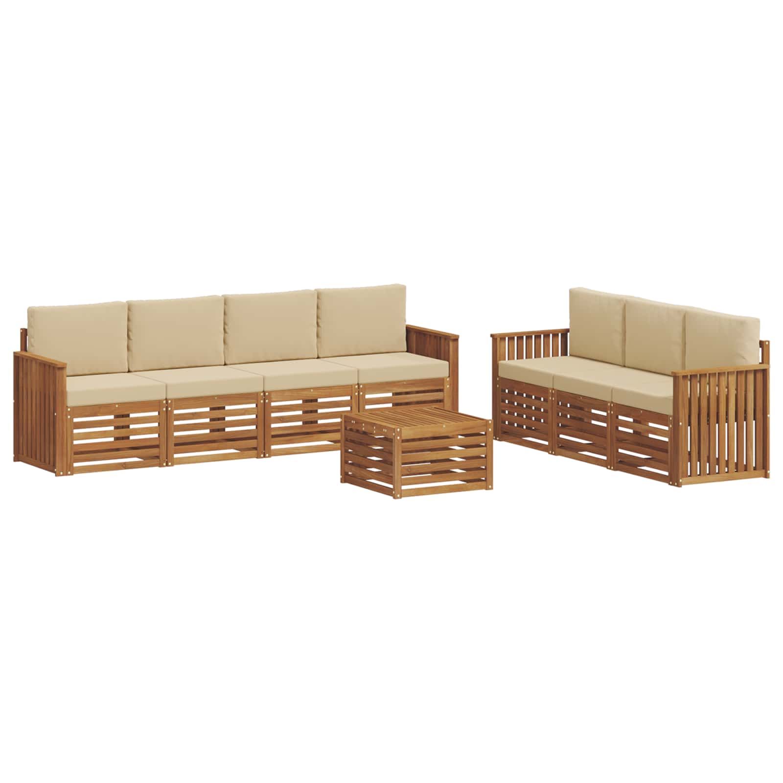 Ensembles de canapés avec coussin 8 pcs Naturel et Beige - XIOS