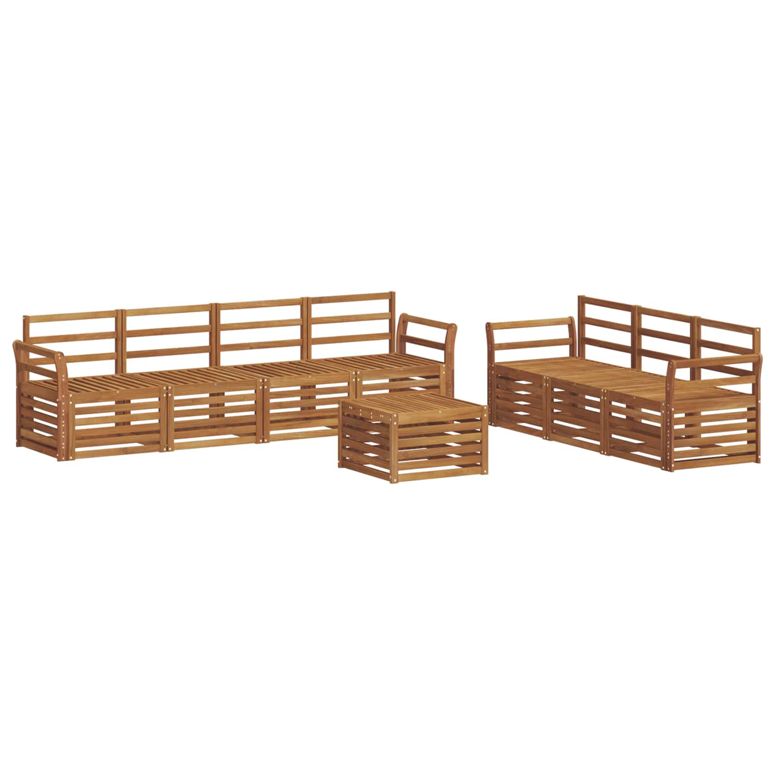 Ensembles de canapés 8 pcs Naturel Bois d'Acacia Massif - XIOS
