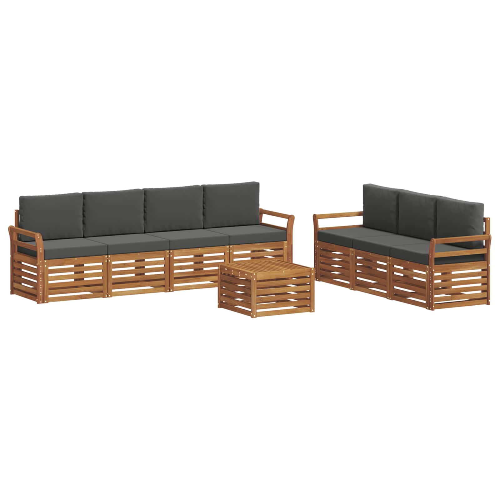 Ensembles de canapés avec coussin 8 pcs Naturel et Anthracite - XIOS