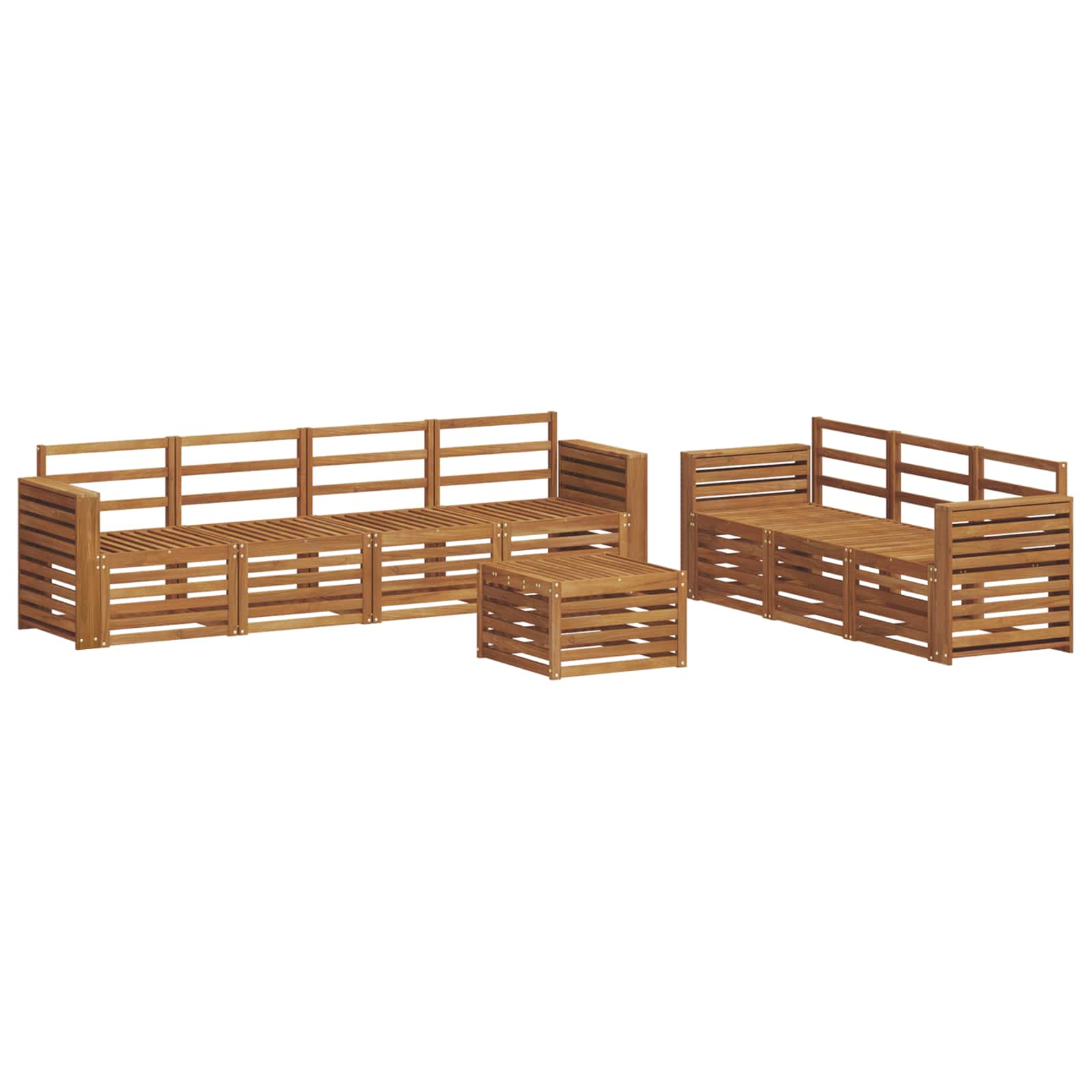 Ensembles de canapés 8 pcs Naturel Bois d'Acacia Massif - XIOS