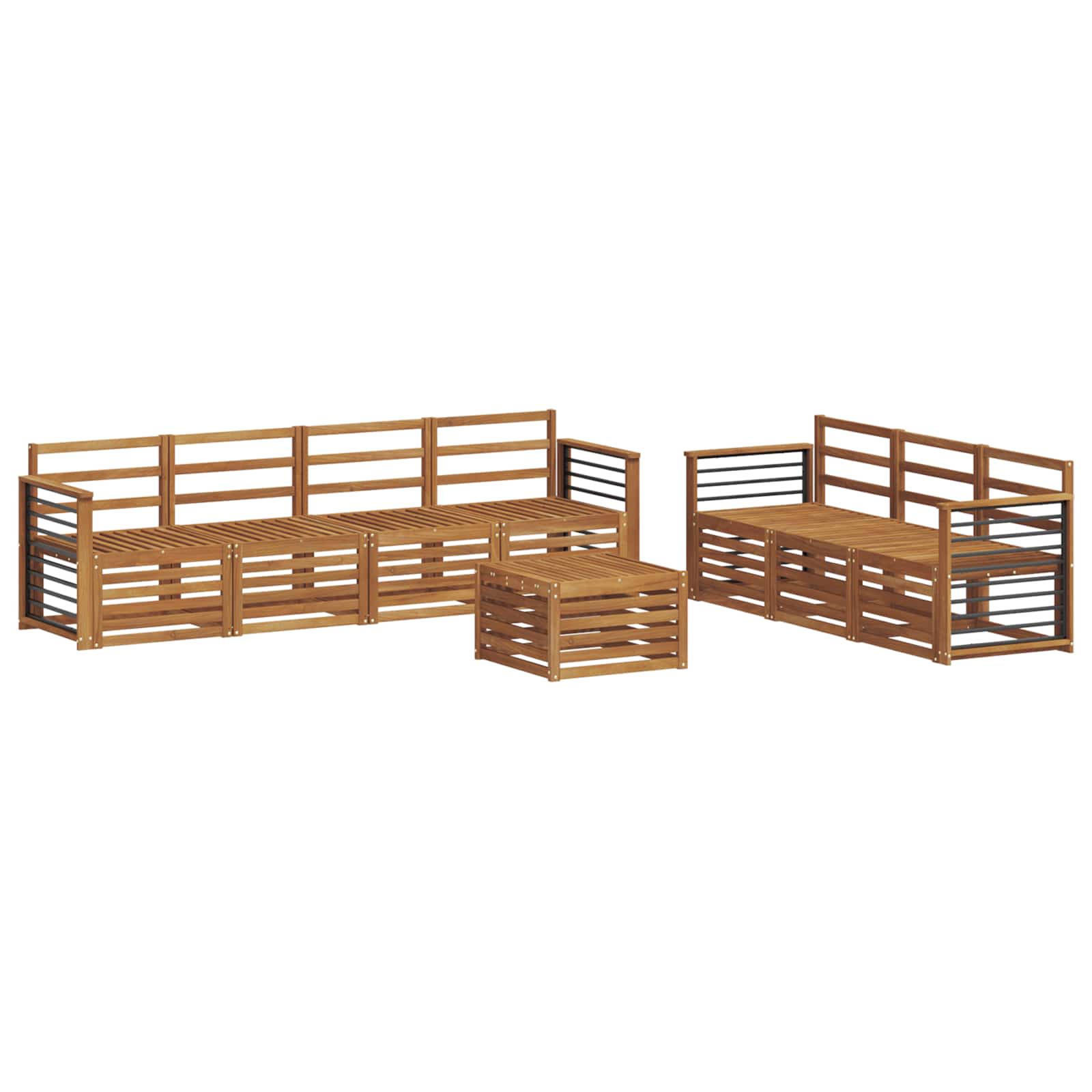 Ensembles de canapés 8 pcs Naturel Bois d'Acacia Massif - XIOS