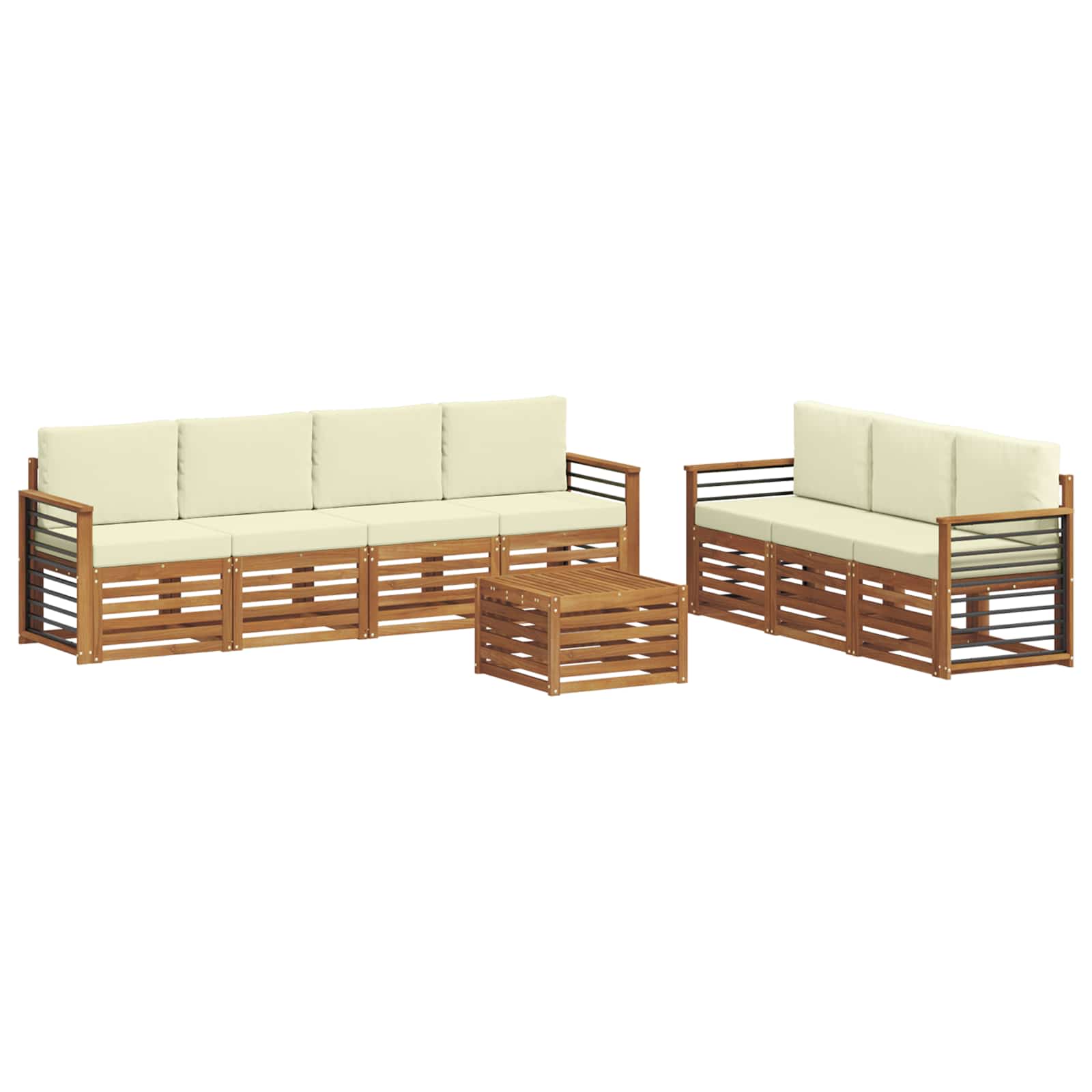 Ensembles de canapés avec coussin 8 pcs Naturel et Crème - XIOS