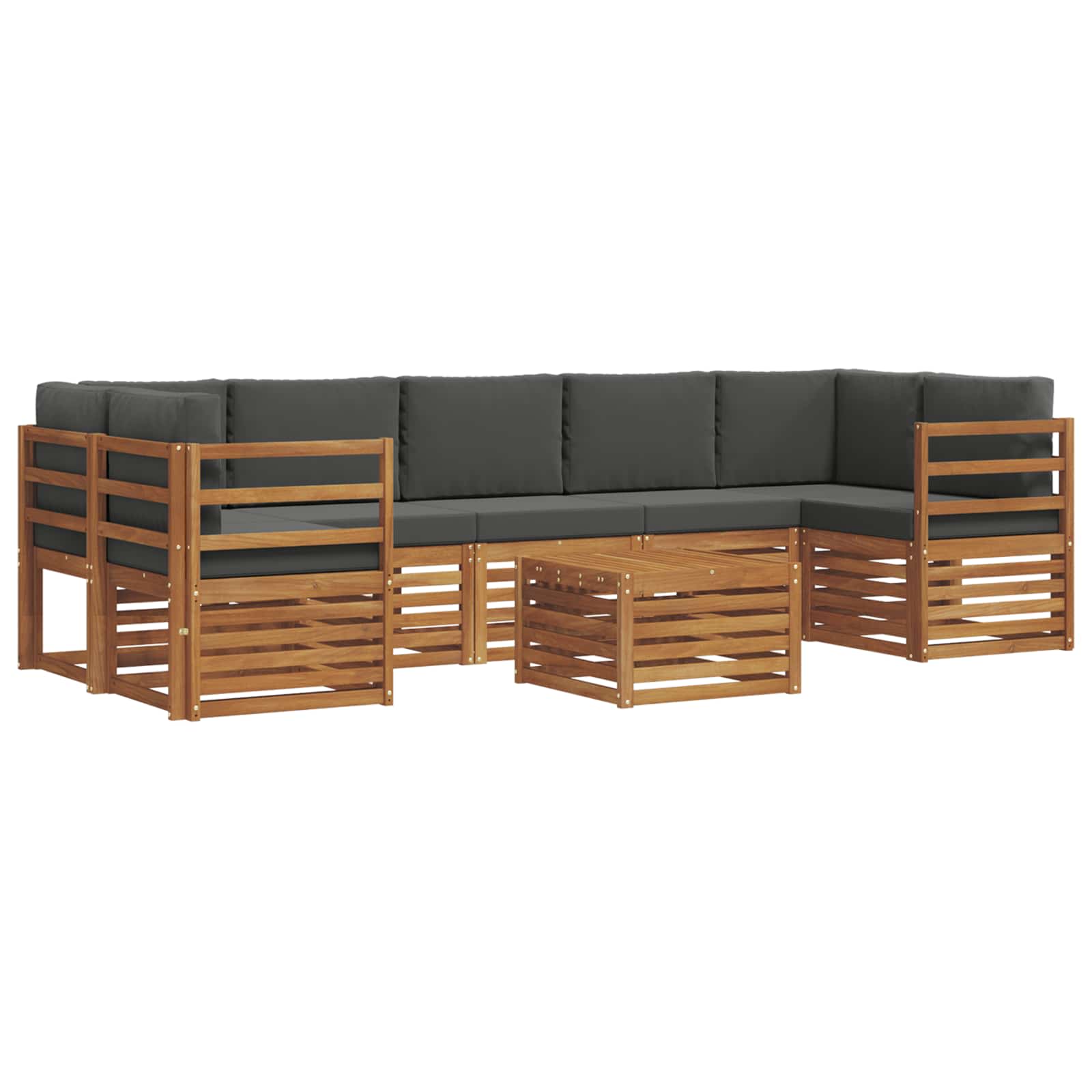 Ensemble de canapés d'extérieur 8 pcs Naturel et Anthracite - XIOS