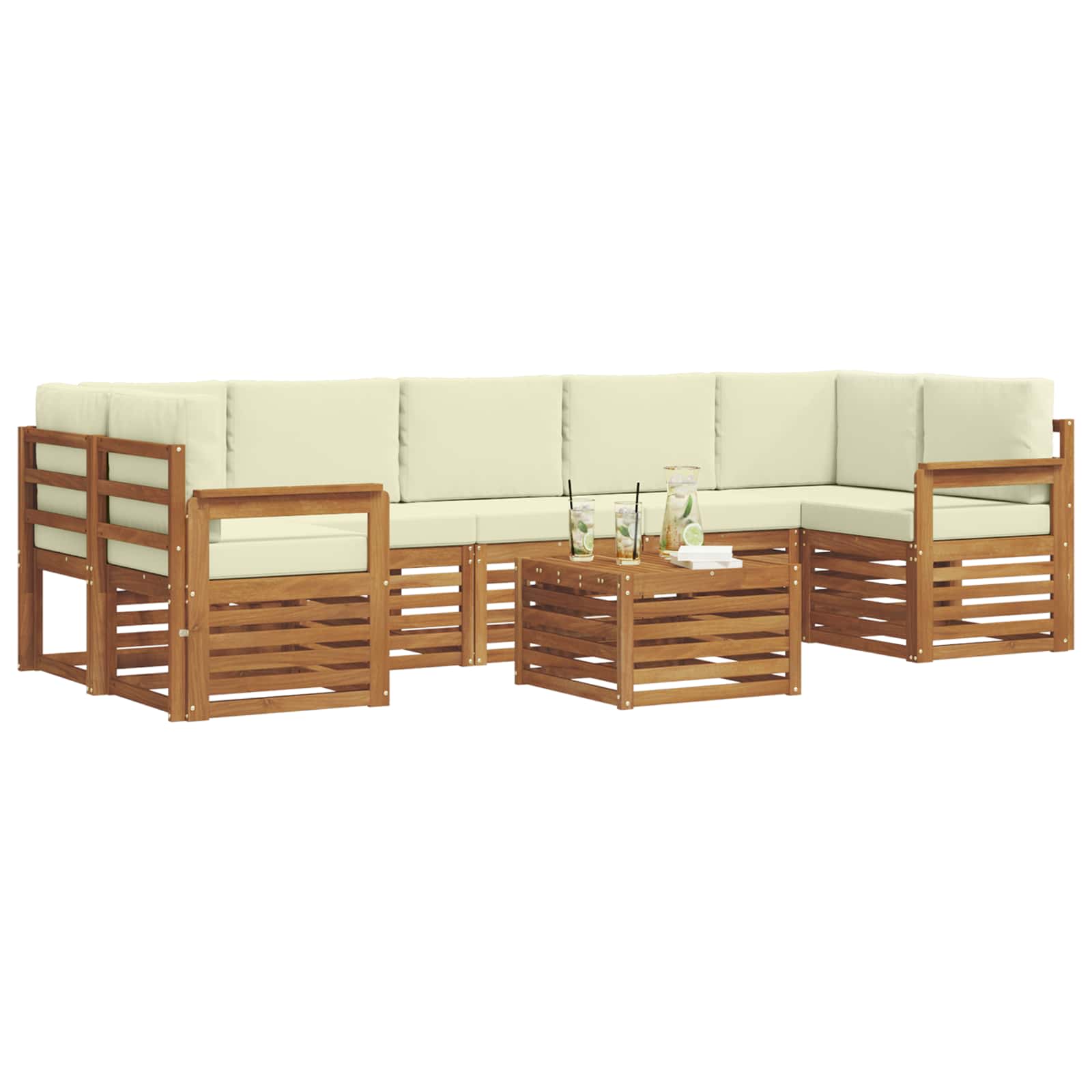 Ensemble de canapés d'extérieur 8 pcs Naturel et Crème - XIOS