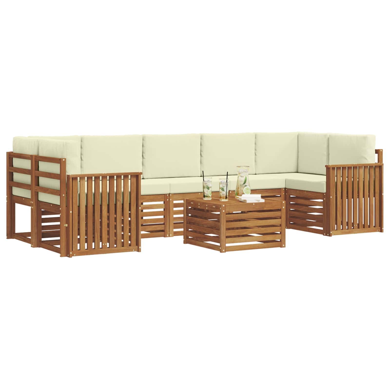 Ensemble de canapés d'extérieur 8 pcs Naturel et Crème - XIOS