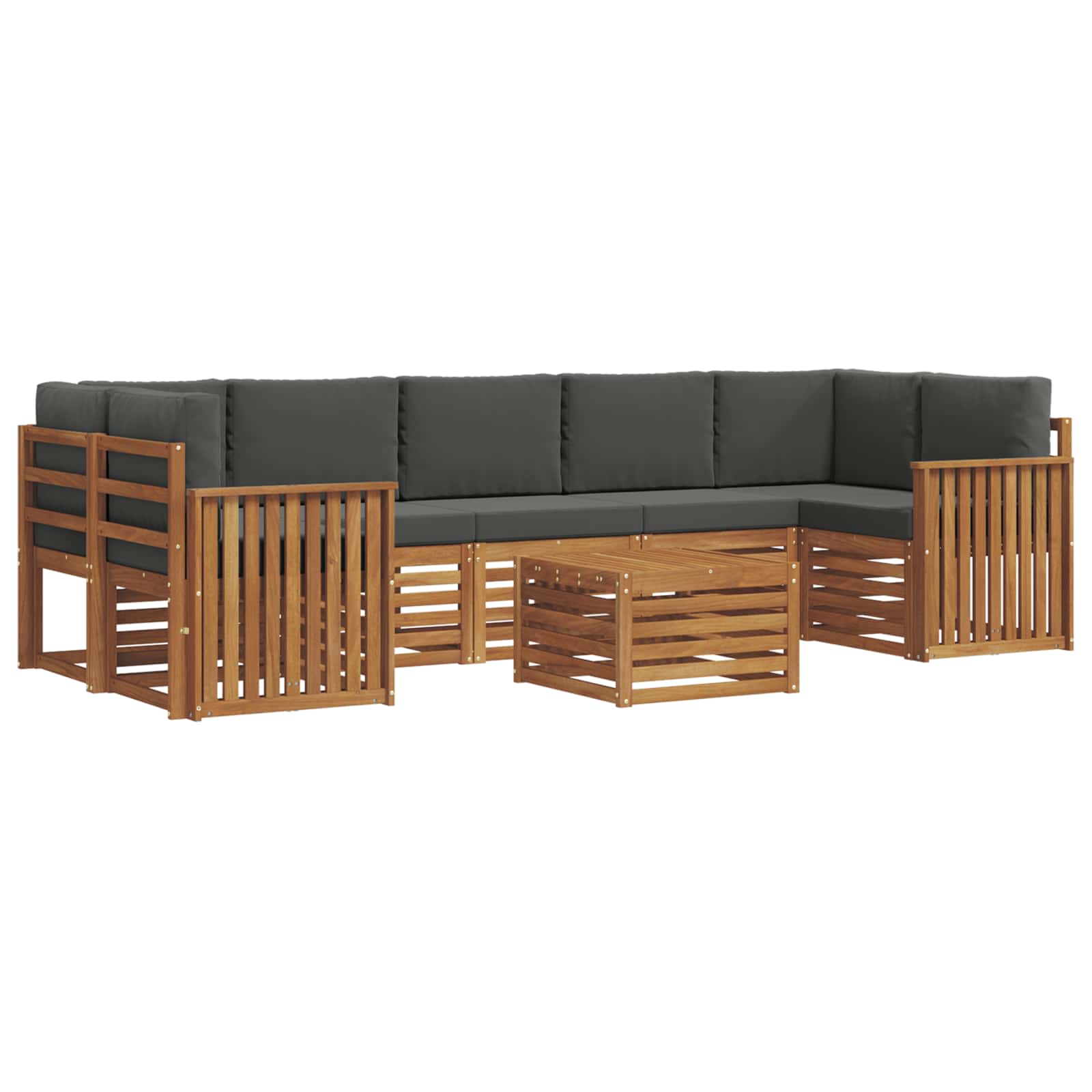Ensembles de canapés avec coussin 8 pcs Naturel et Anthracite - XIOS