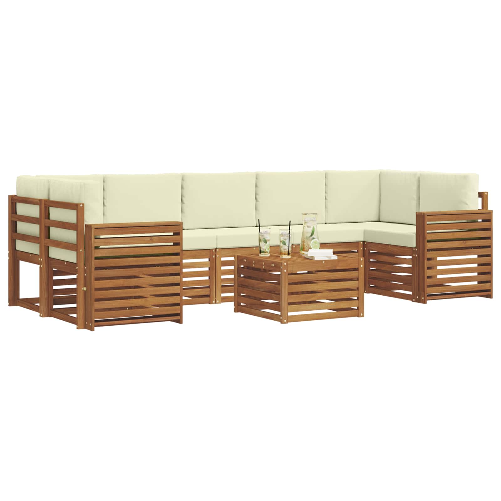 Ensemble de canapés d'extérieur 8 pcs Naturel et Crème - XIOS