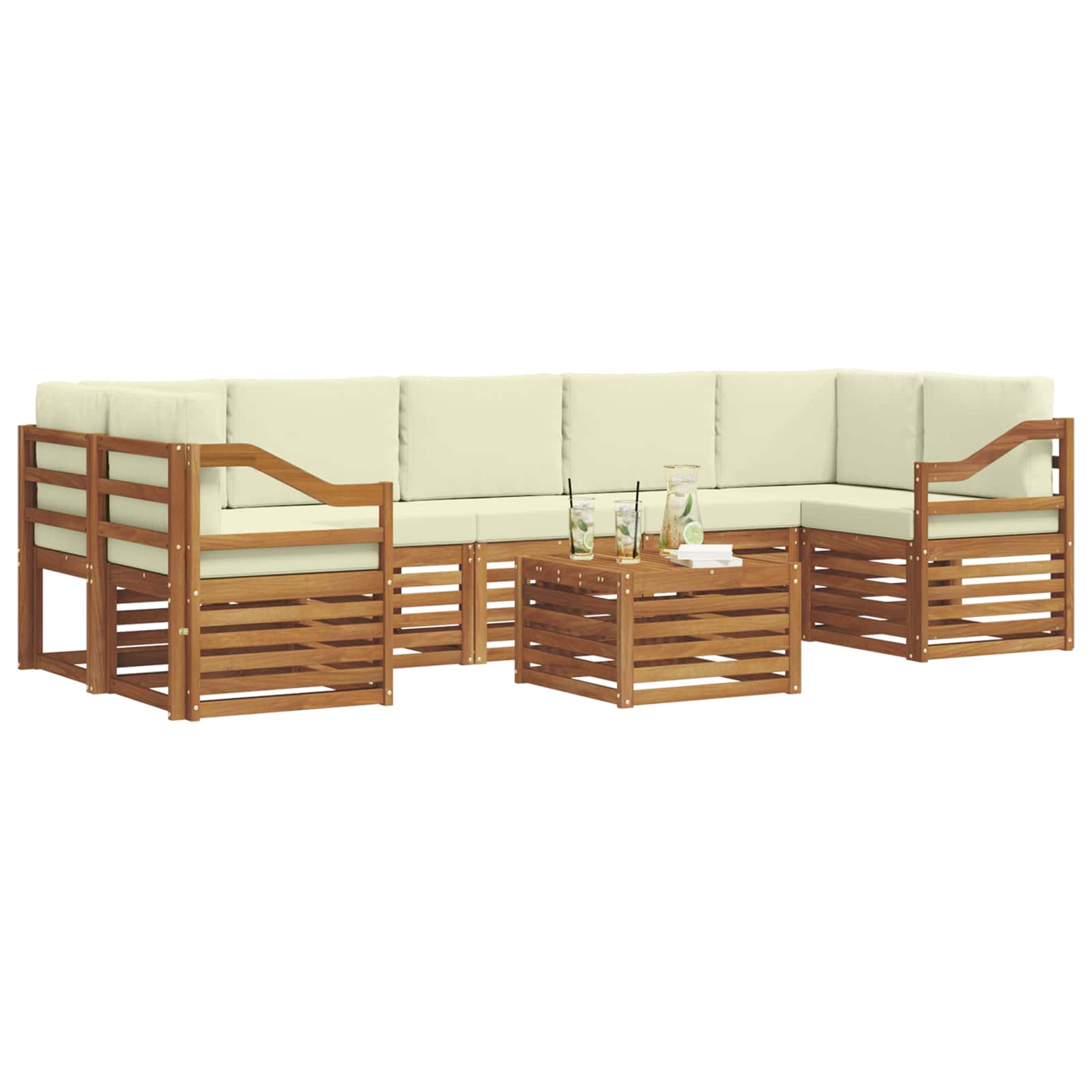 Ensemble de canapés d'extérieur 8 pcs Naturel et Crème - XIOS