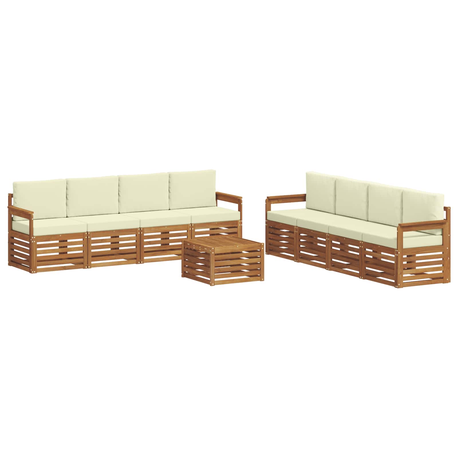 Ensembles de canapés avec coussin 9 pcs Naturel et Crème - XIOS