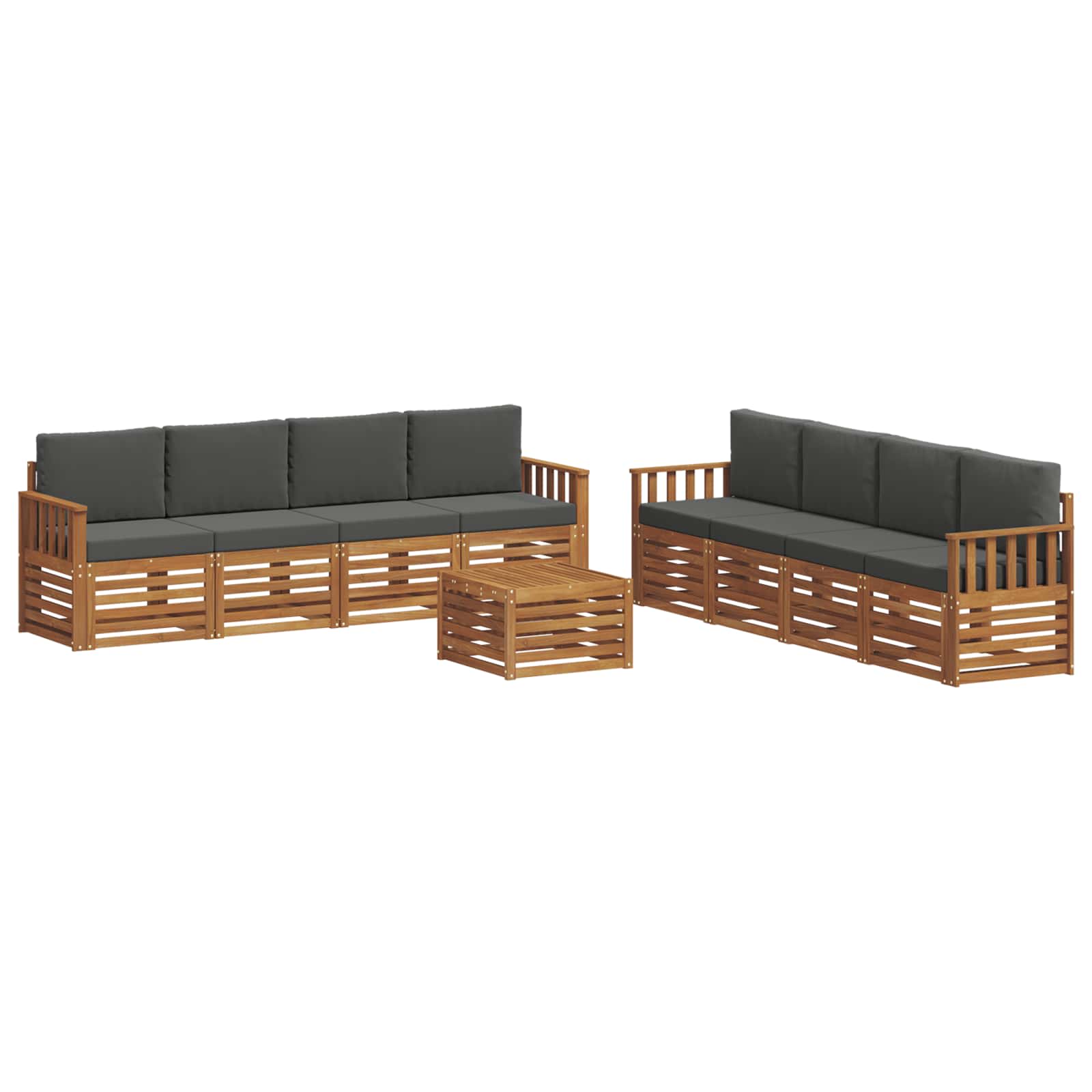 Ensembles de canapés avec coussin 9 pcs Naturel et Anthracite - XIOS
