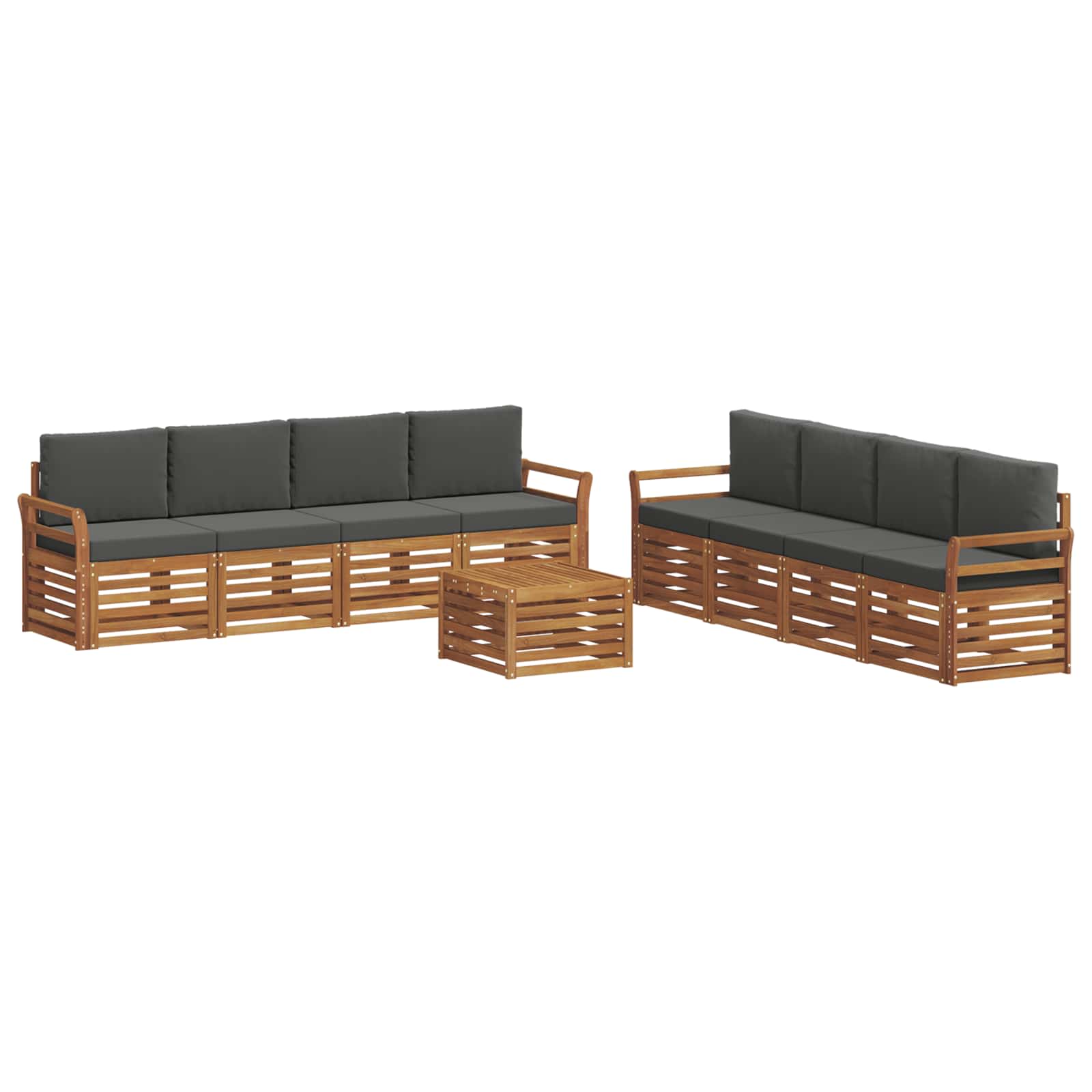 Ensembles de canapés avec coussin 9 pcs Naturel et Anthracite - XIOS