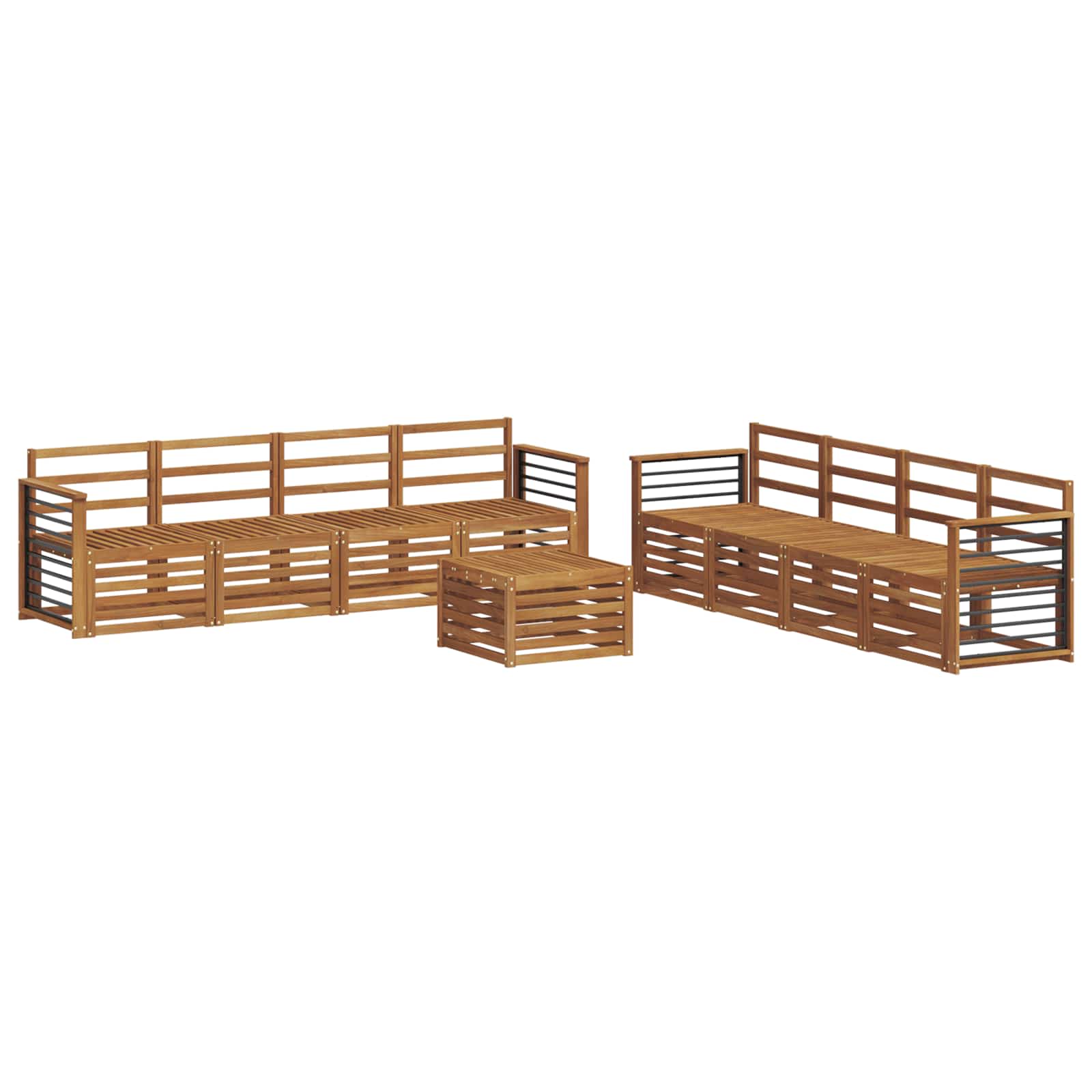 Ensembles de canapés 9 pcs Naturel Bois d'Acacia Massif - XIOS