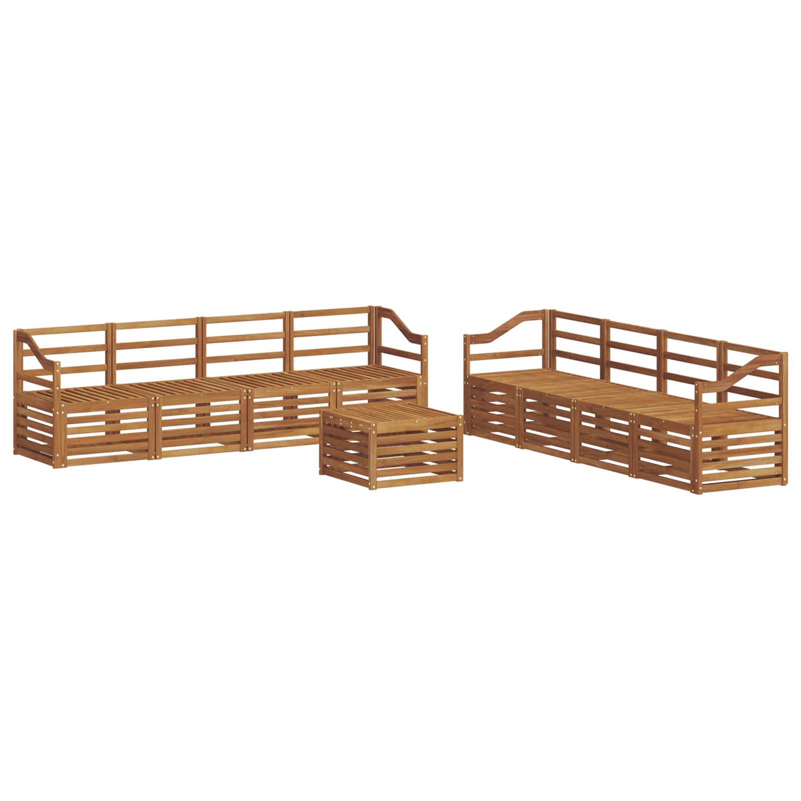 Ensembles de canapés 9 pcs Naturel Bois d'Acacia Massif - XIOS