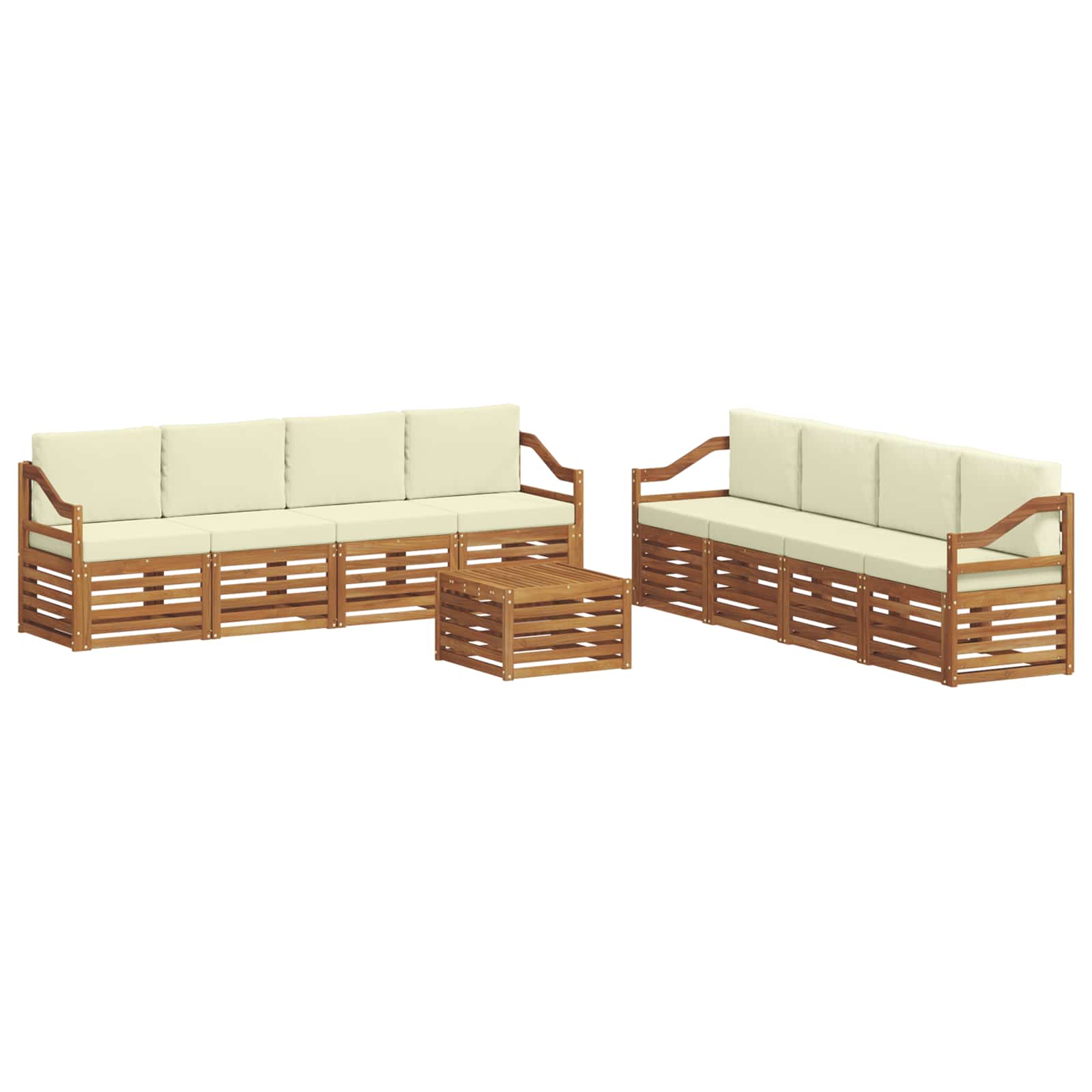 Ensembles de canapés avec coussin 9 pcs Naturel et Crème