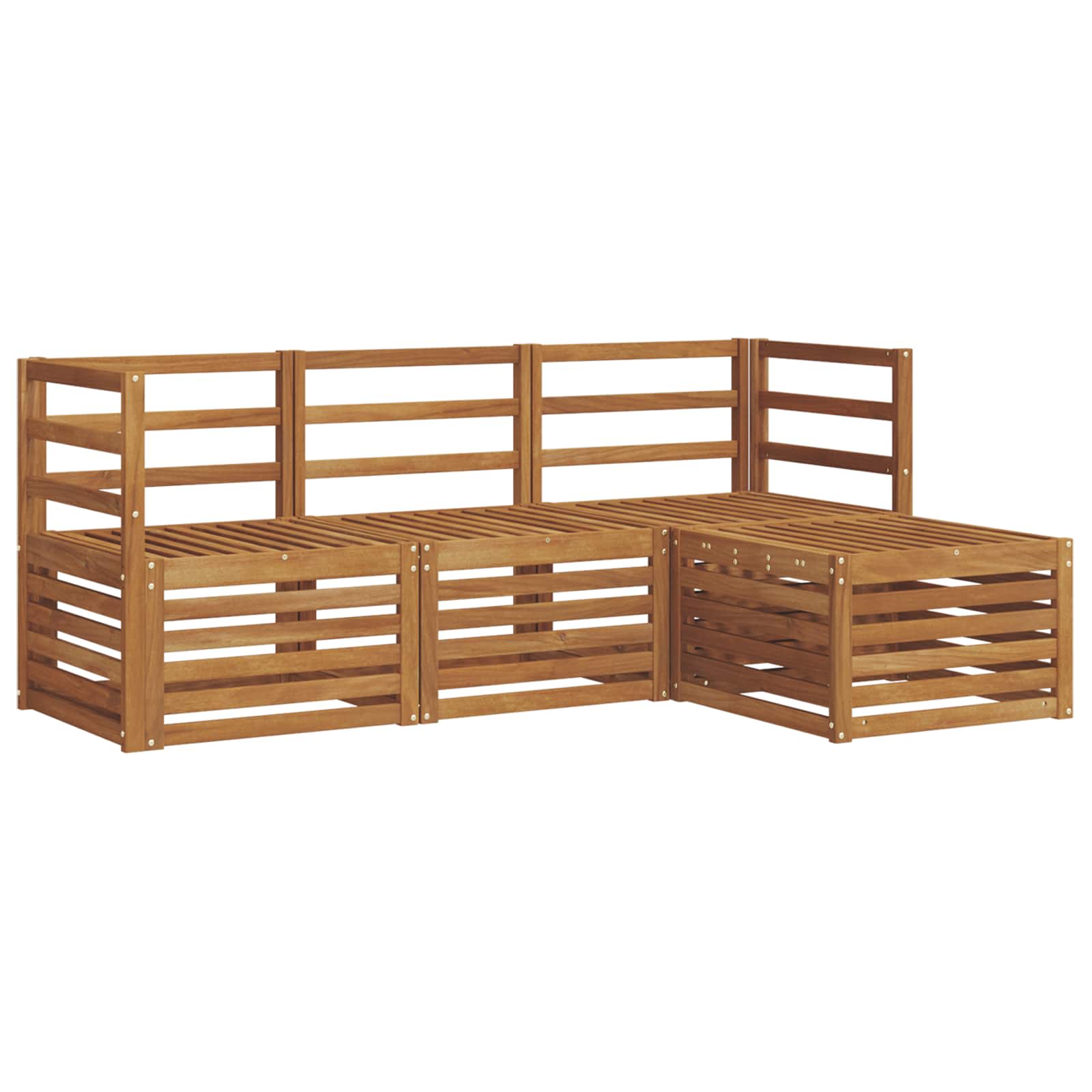Ensembles de canapés 4 pcs Naturel Bois d'Acacia Massif - XIOS