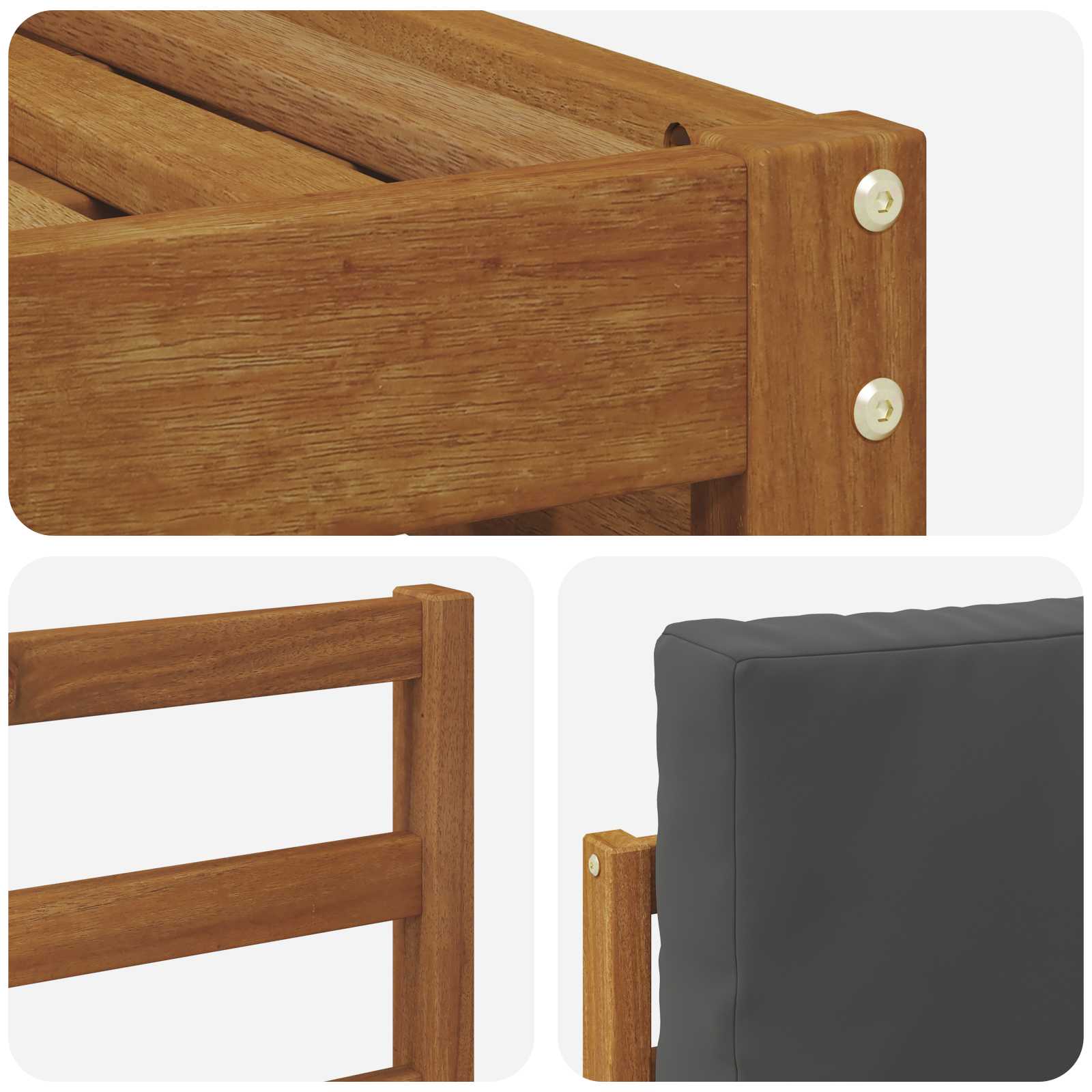 Ensembles de canapés avec coussin 4 pcs Naturel et Anthracite - XIOS