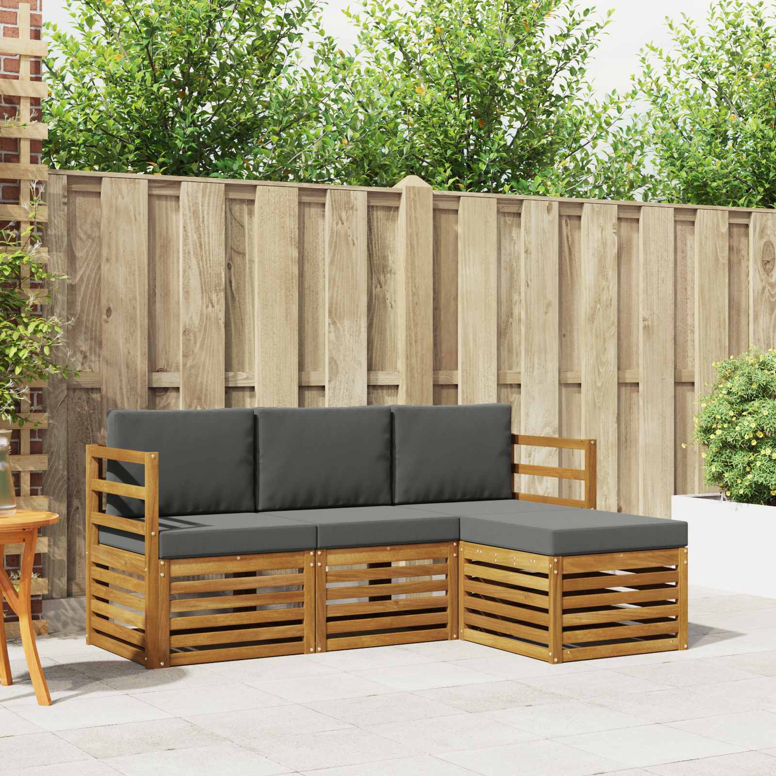 Ensembles de canapés avec coussin 4 pcs Naturel et Anthracite - XIOS