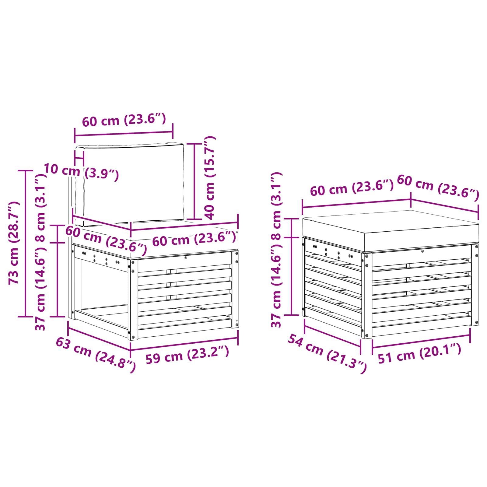 Ensembles de canapés avec coussin 4 pcs Naturel et Anthracite - XIOS