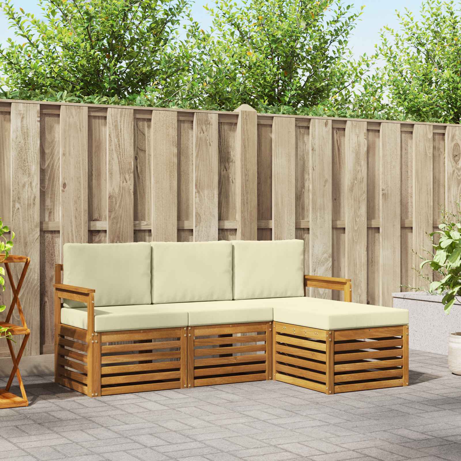 Ensembles de canapés avec coussin 4 pcs Naturel et Crème - XIOS