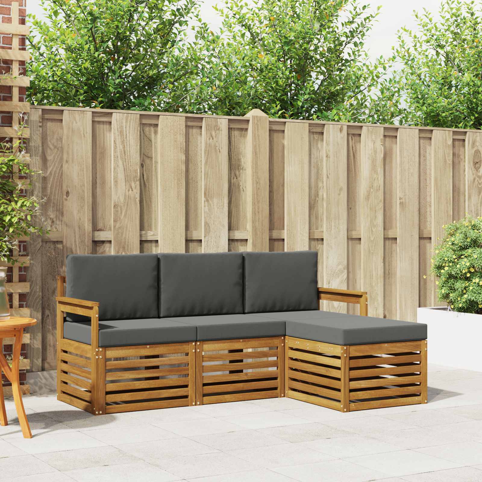 Ensemble de canapés d'extérieur 4 pcs Naturel et Anthracite - XIOS