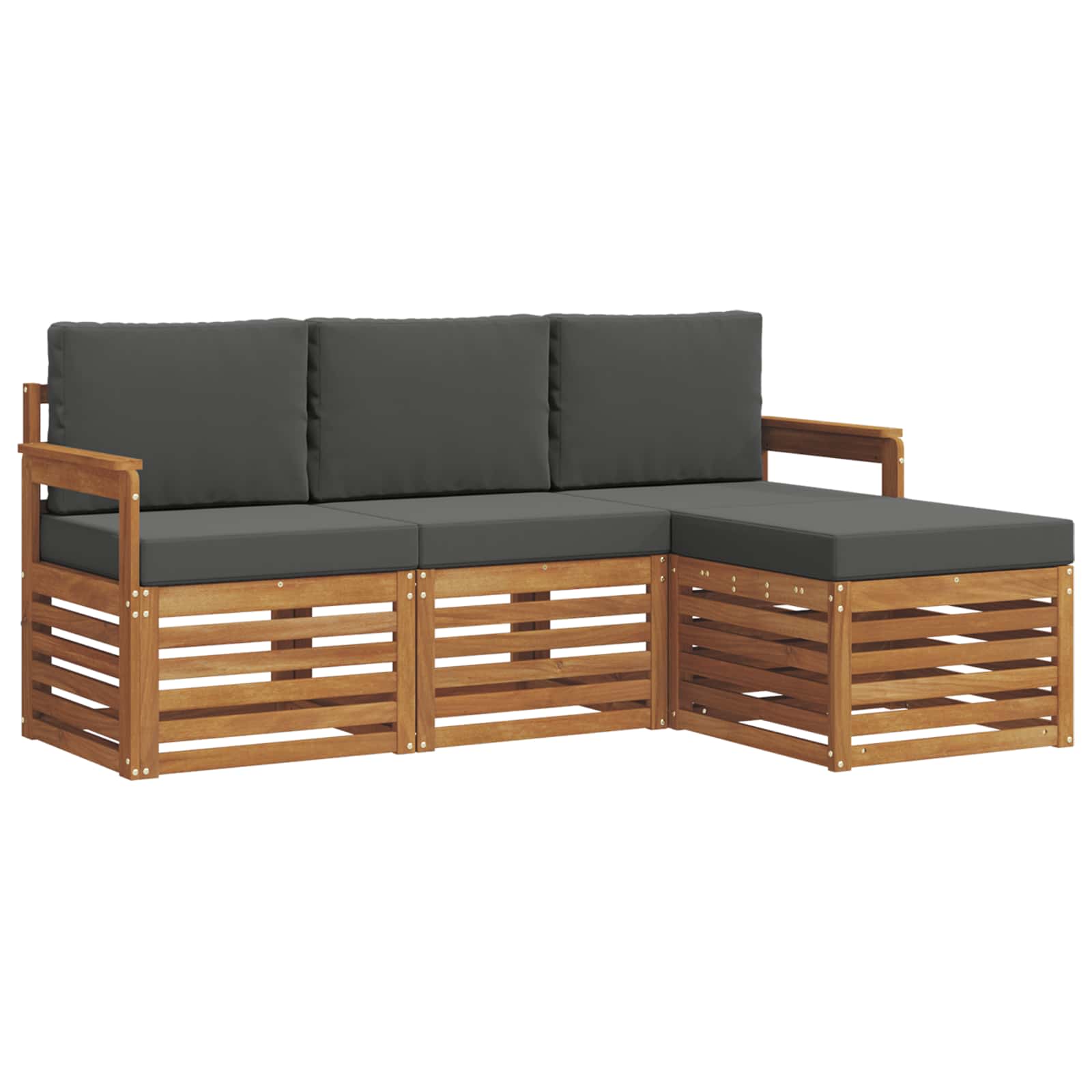 Ensemble de canapés d'extérieur 4 pcs Naturel et Anthracite - XIOS