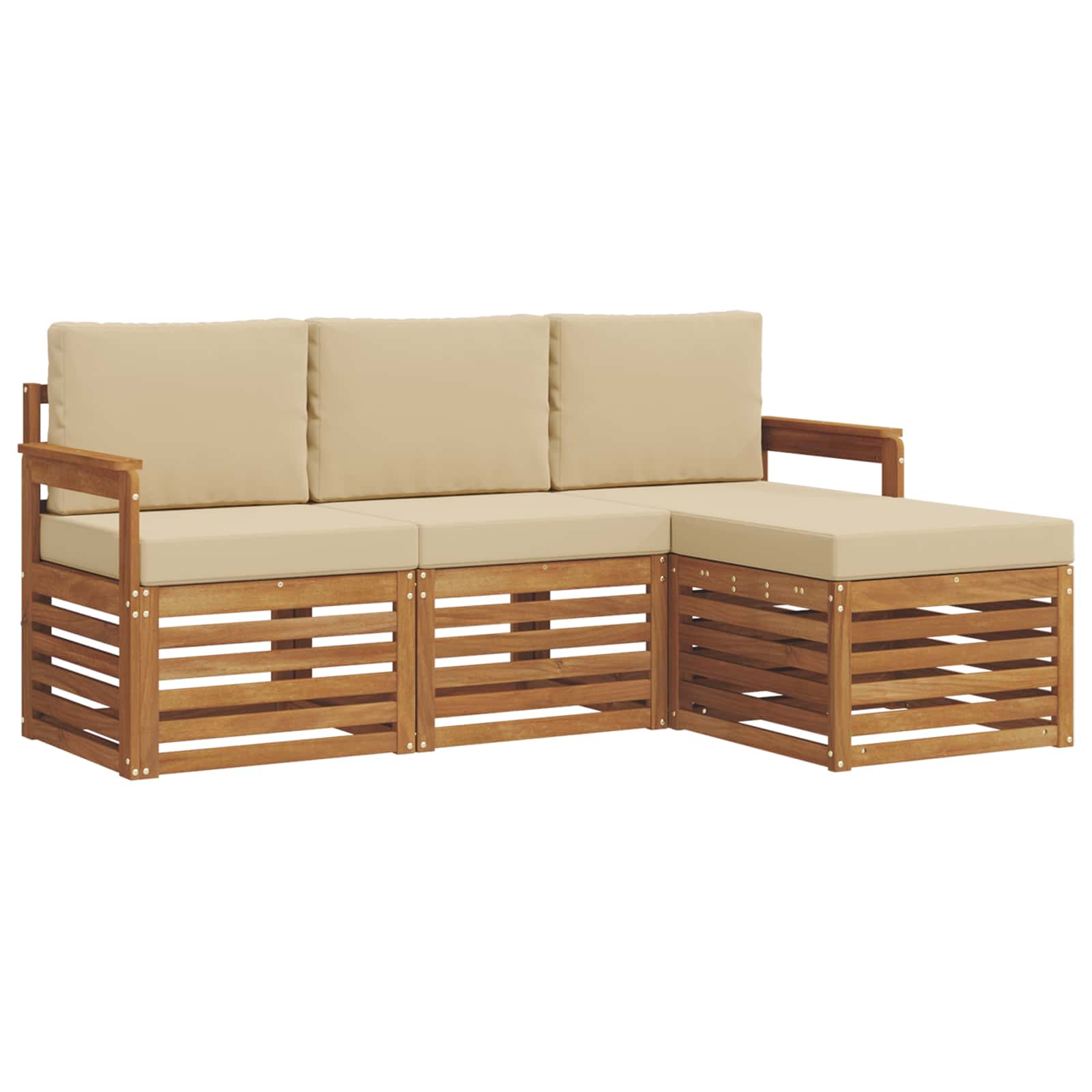 Ensemble de canapés d'extérieur 4 pcs Naturel et Beige - XIOS