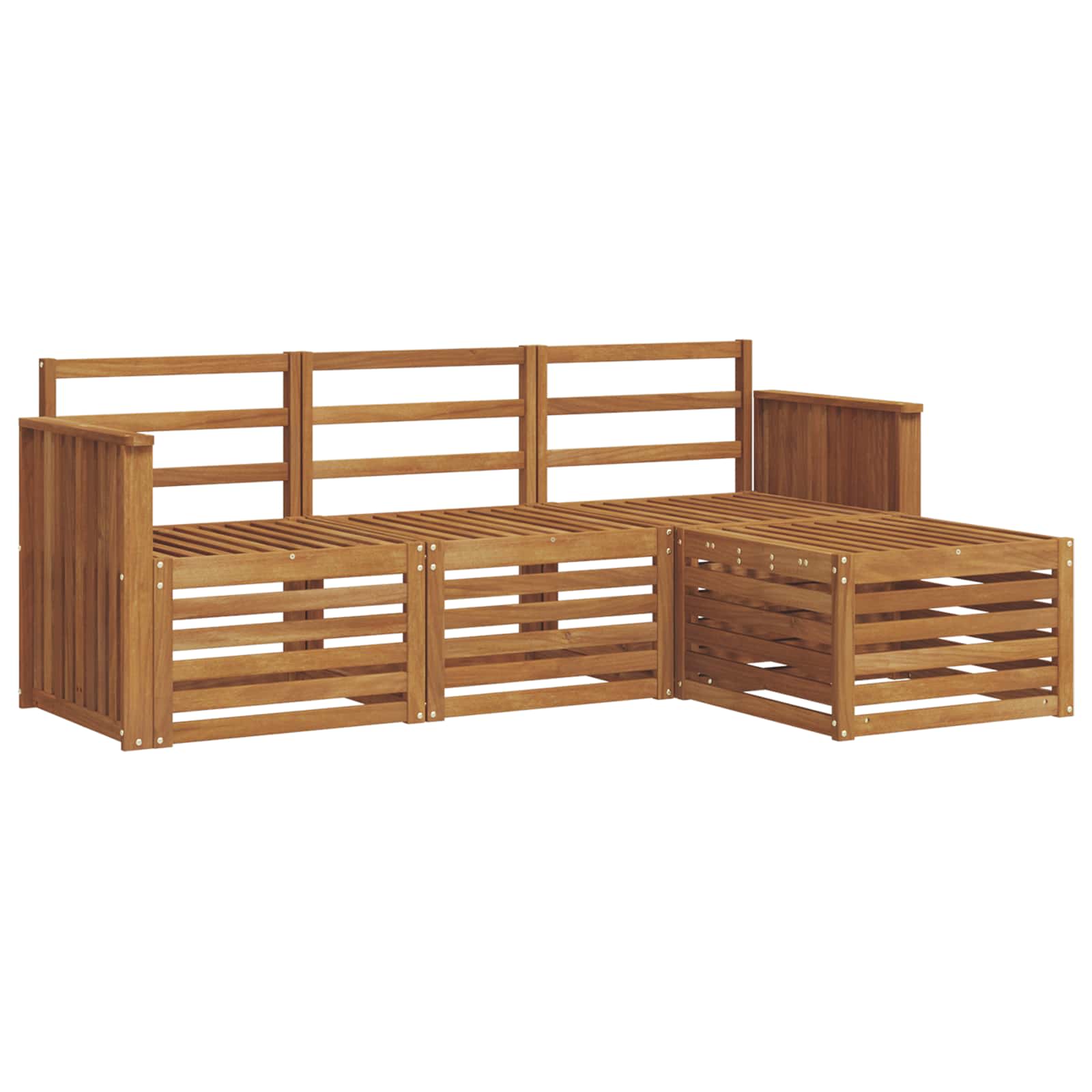 Ensembles de canapés 4 pcs Naturel Bois d'Acacia Massif