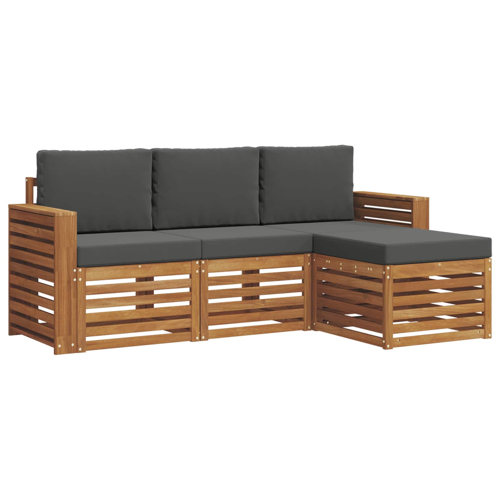 Ensemble de canapés d'extérieur 4 pc Naturel et Anthracite