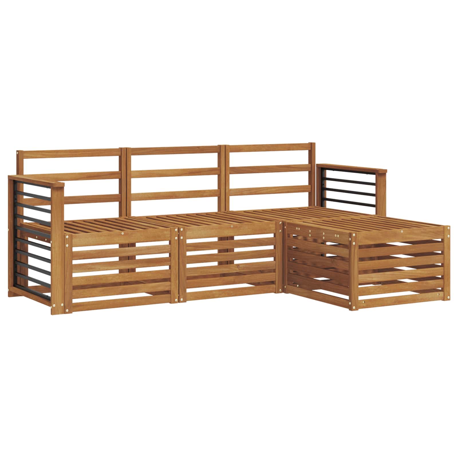 Ensembles de canapés 4 pcs Naturel Bois d'Acacia Massif - XIOS