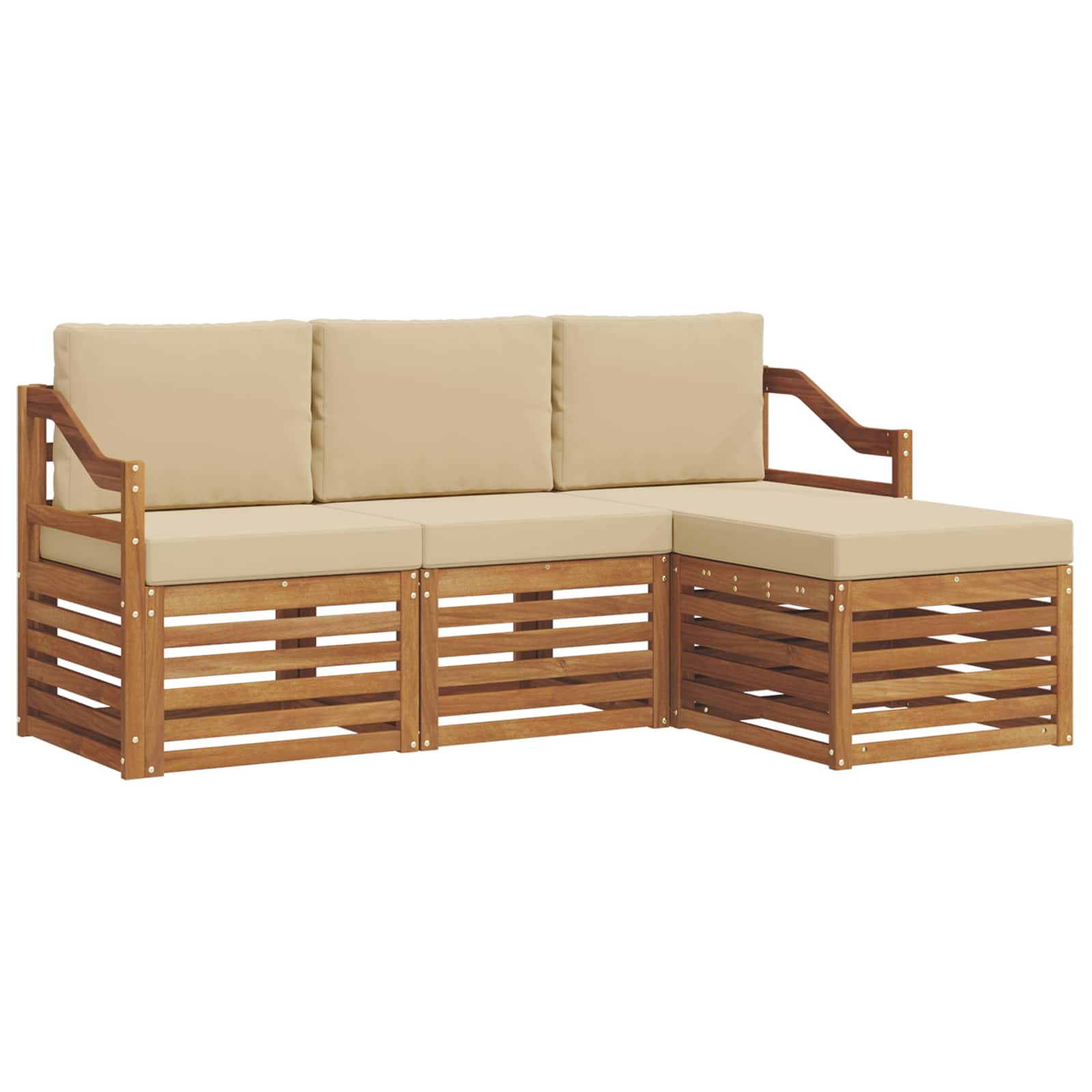 Ensemble de canapés d'extérieur 4 pc Naturel et Beige